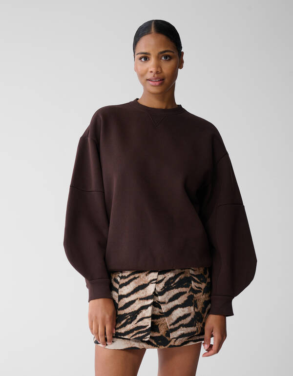 Big Sleeve Sweater Donkerbruin SHOEBY WOMEN