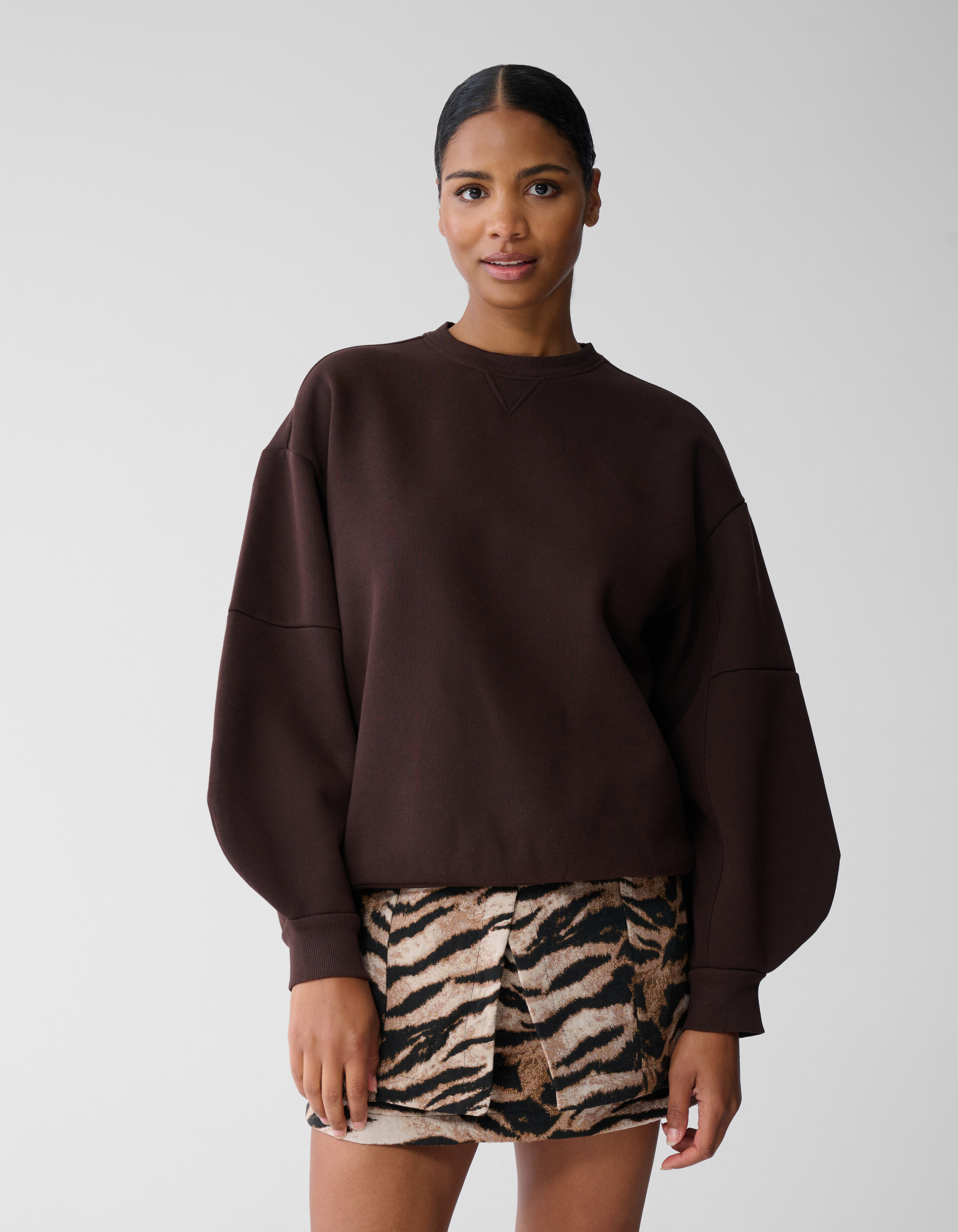 Big Sleeve Sweater Donkerbruin SHOEBY WOMEN