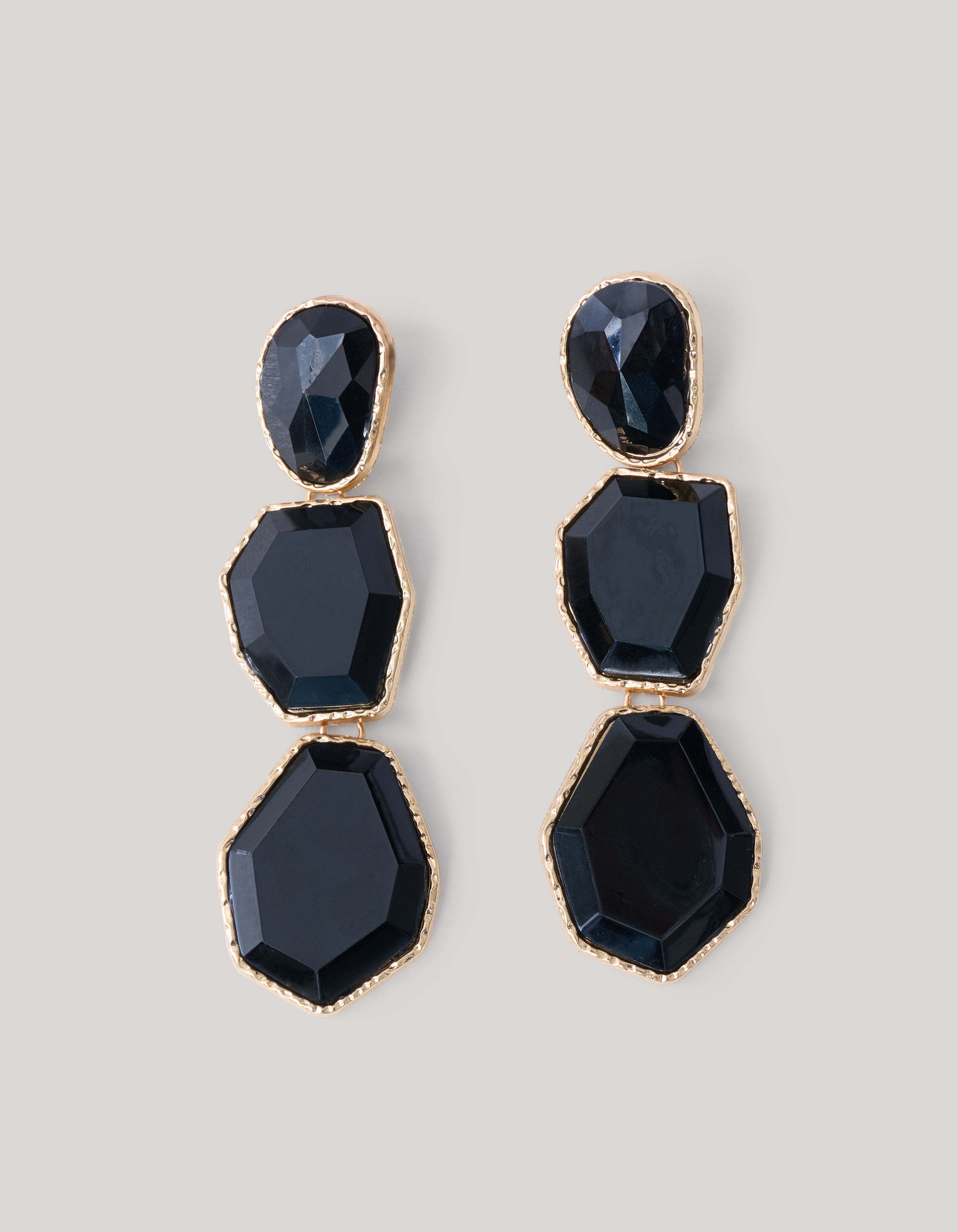 Big Stone Oorbellen Zwart SHOEBY ACCESSOIRES