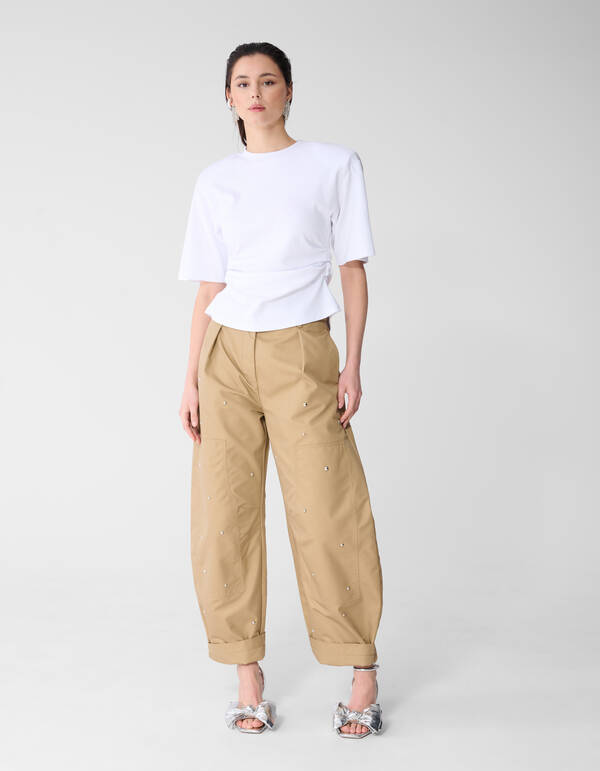 Studs Balloon Fit Broek Zand SHOEBY WOMEN