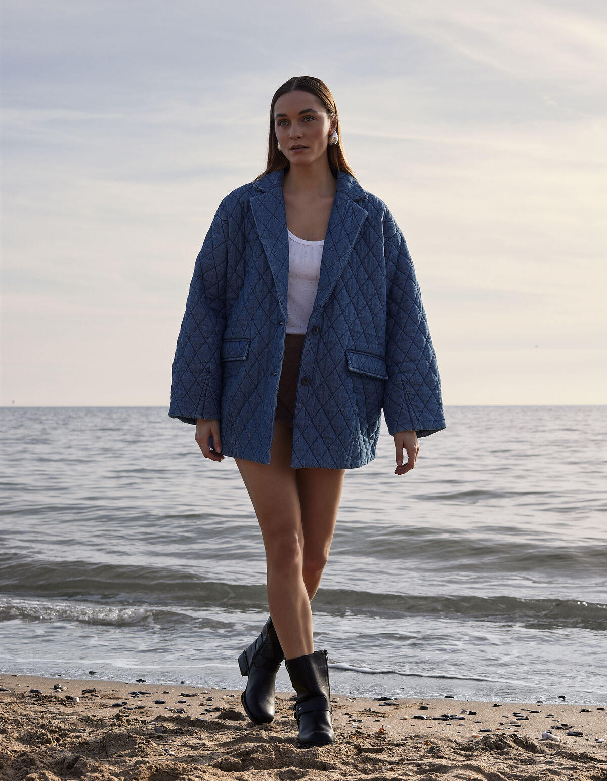 Quilted Jack Blauw By Mieke SHOEBY WOMEN
