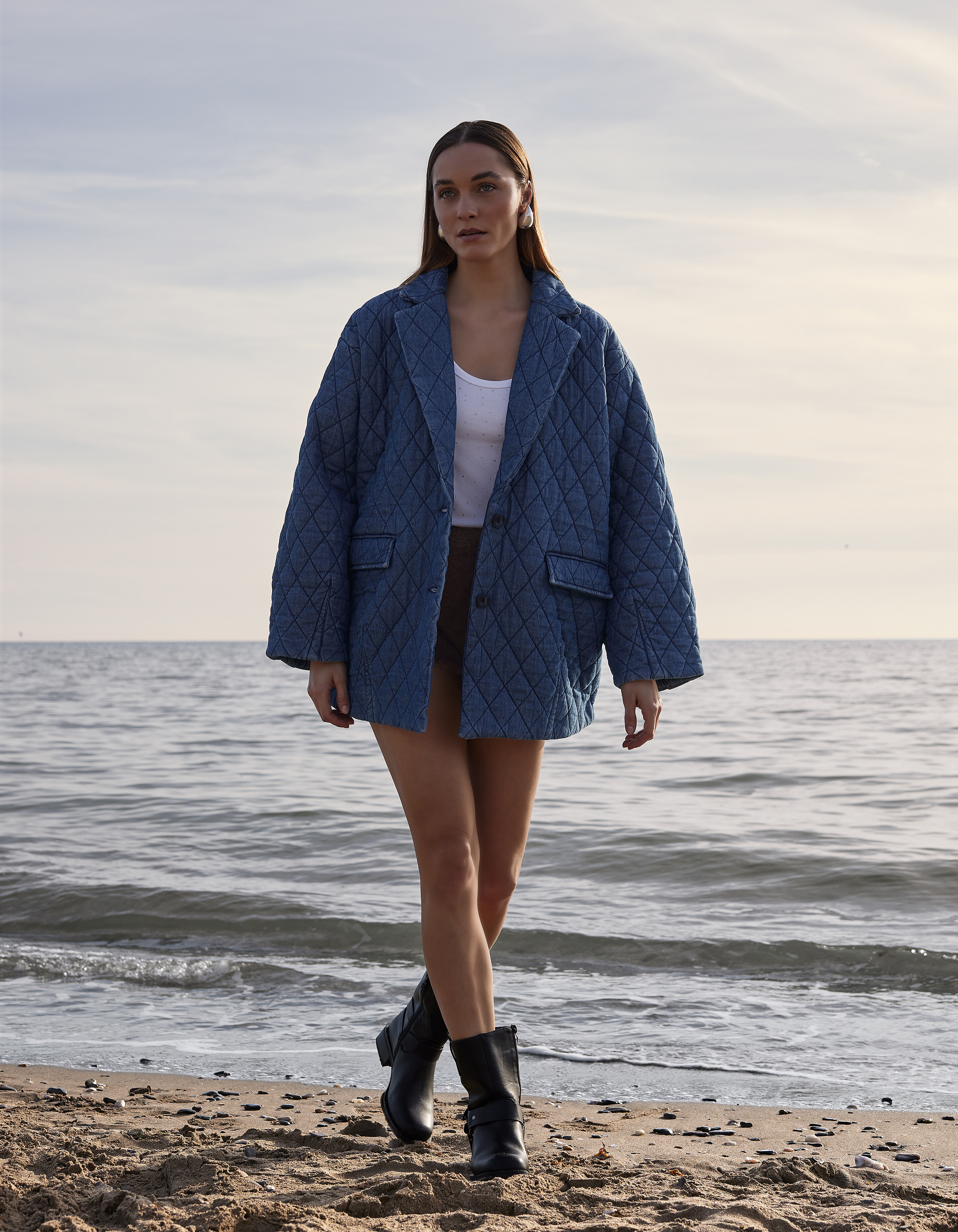 Quilted Jack Blauw By Mieke SHOEBY WOMEN