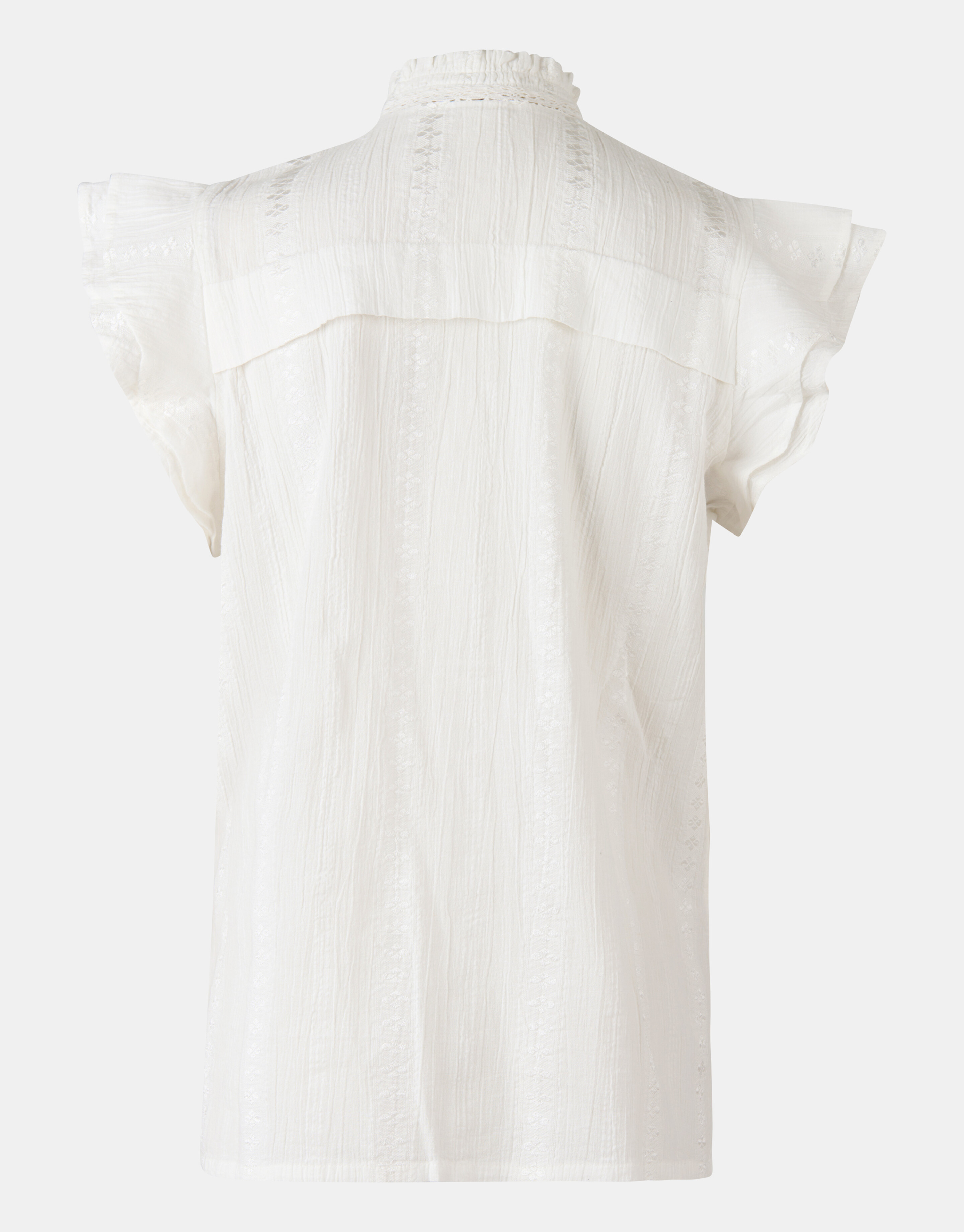 Broderie Ruffle Top Gebroken Wit EKSEPT