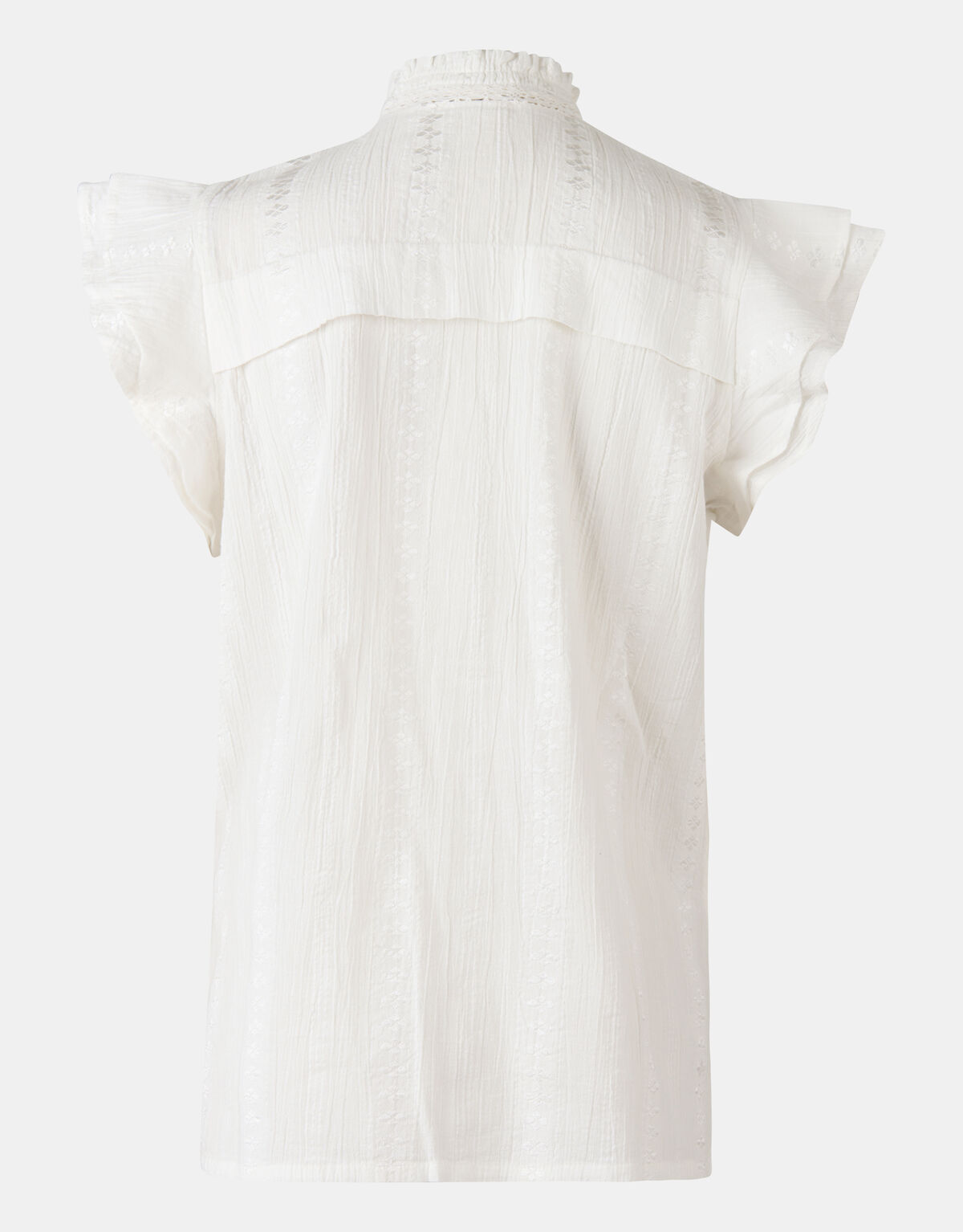 Broderie Ruffle Top Gebroken Wit EKSEPT