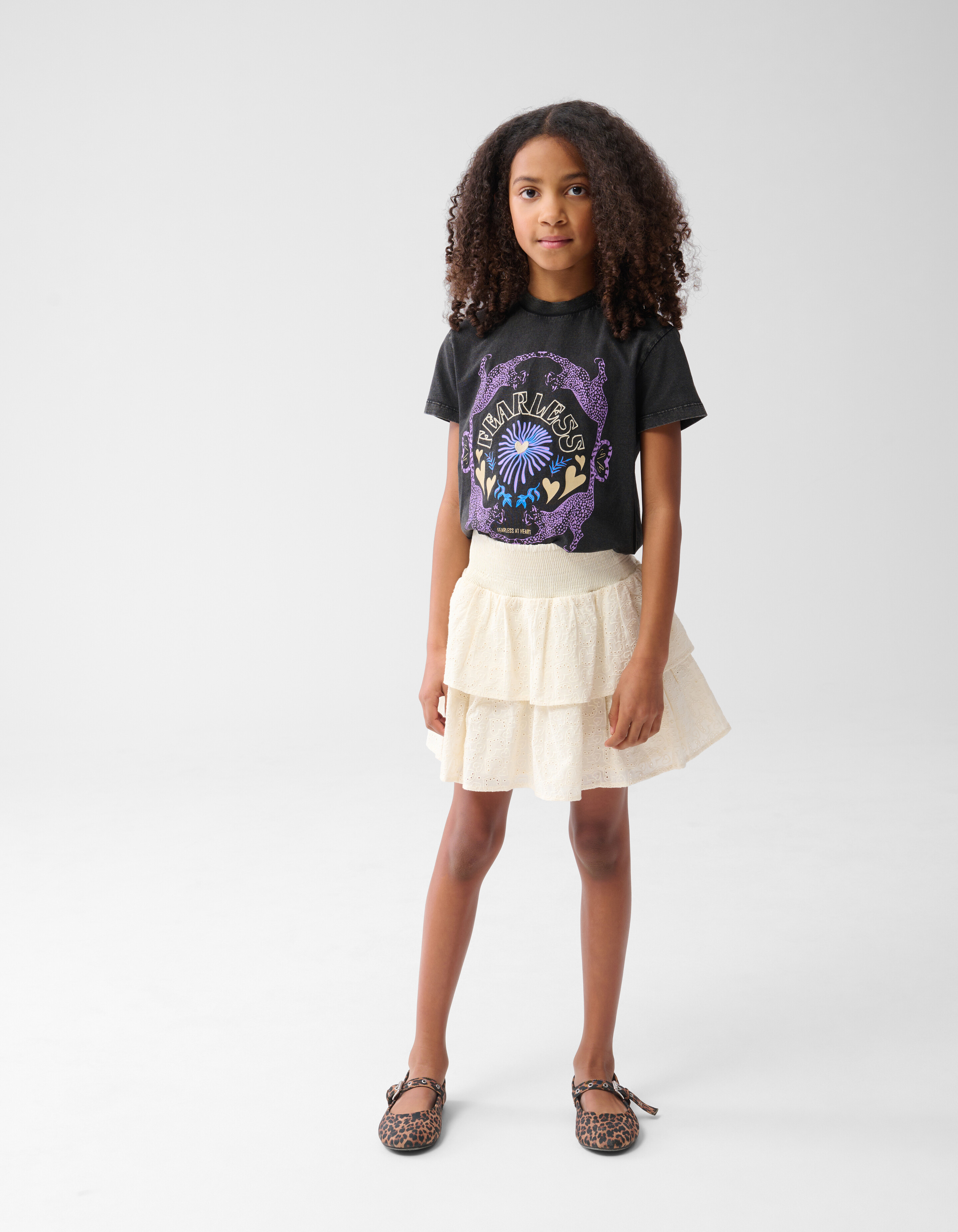Fearless Artwork T-shirt Donkergrijs SHOEBY GIRLS