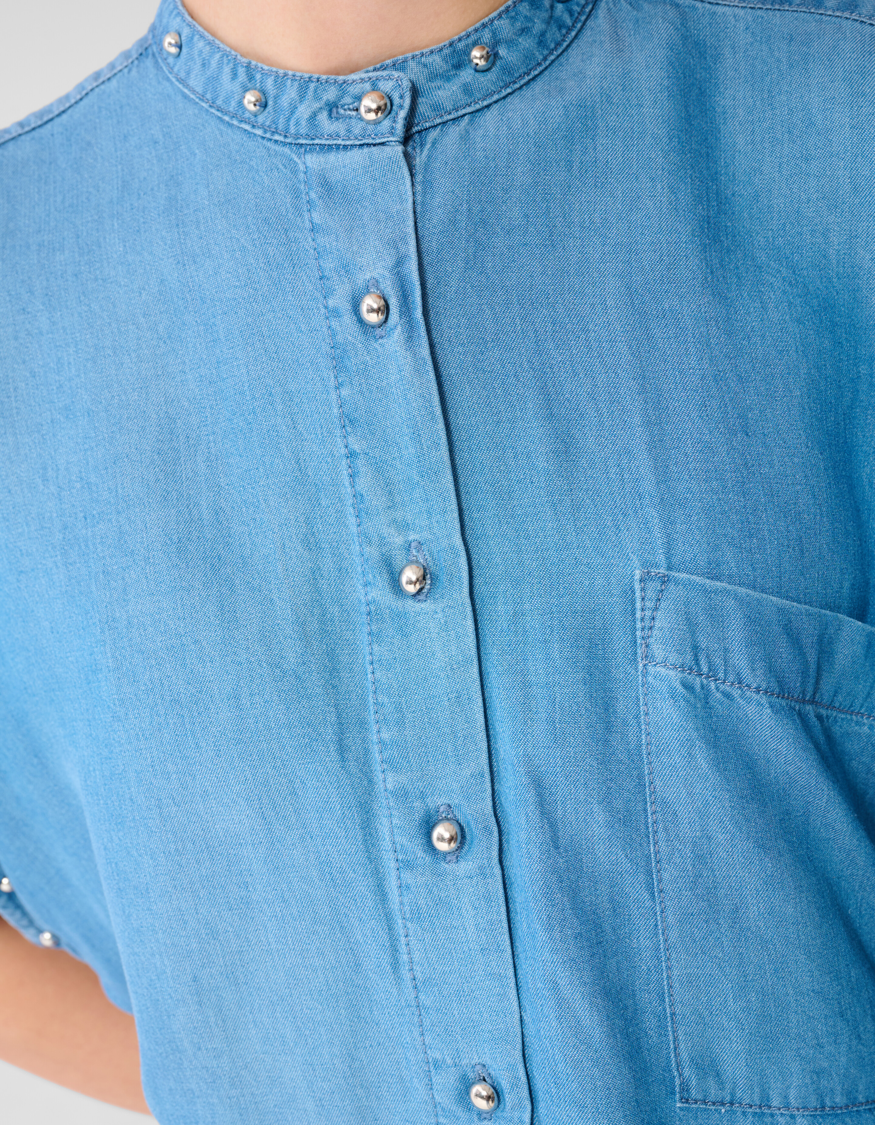 Studs Denim Blouse Blauw SHOEBY WOMEN