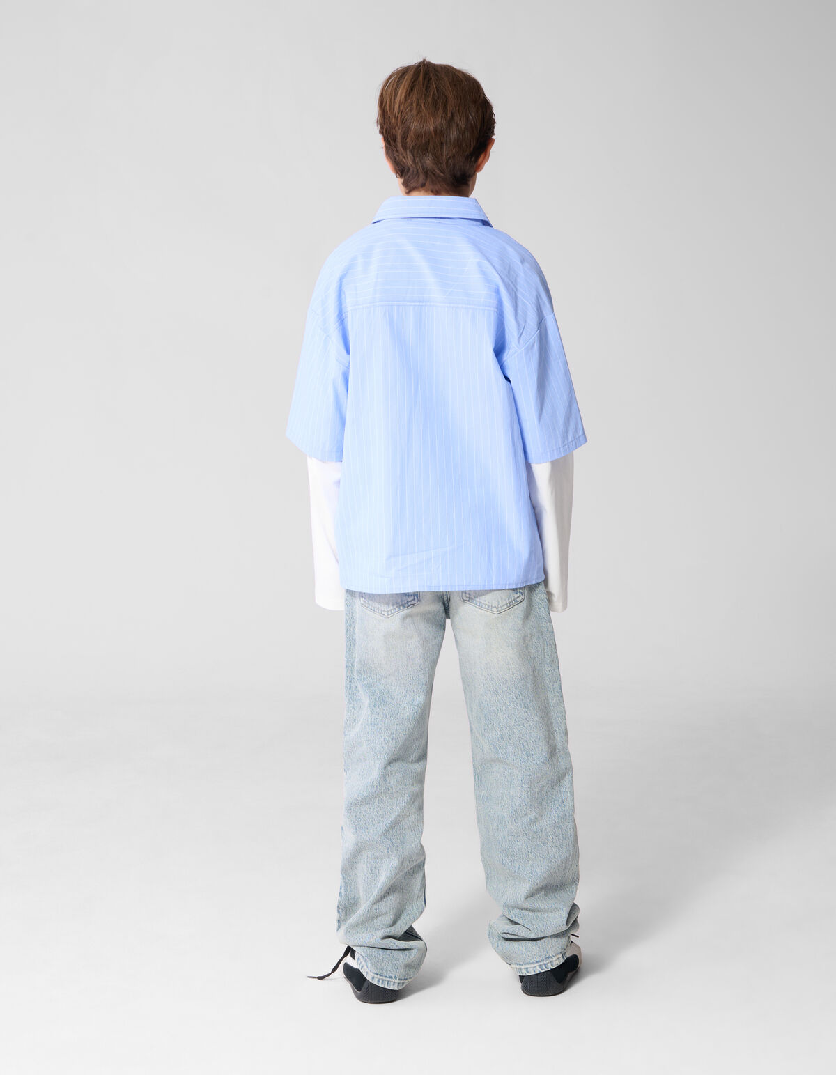 Poplin Shirt Met Dubbele Mouwen Bllauw SHOEBY BOYS