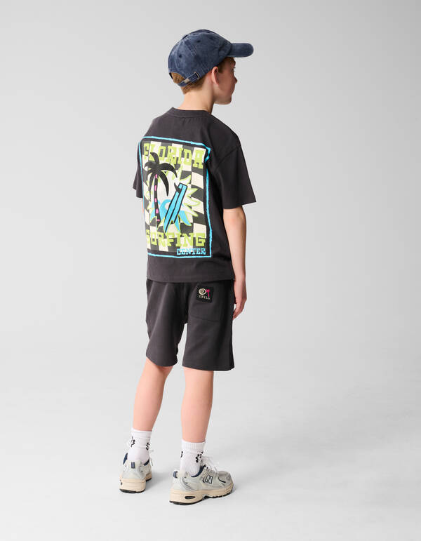 Surfing Artwork T-shirt Donkergrijs SHOEBY BOYS