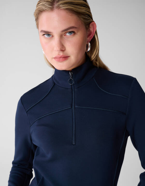 Zipper Longsleeve Top Donkerblauw SHOEBY WOMEN