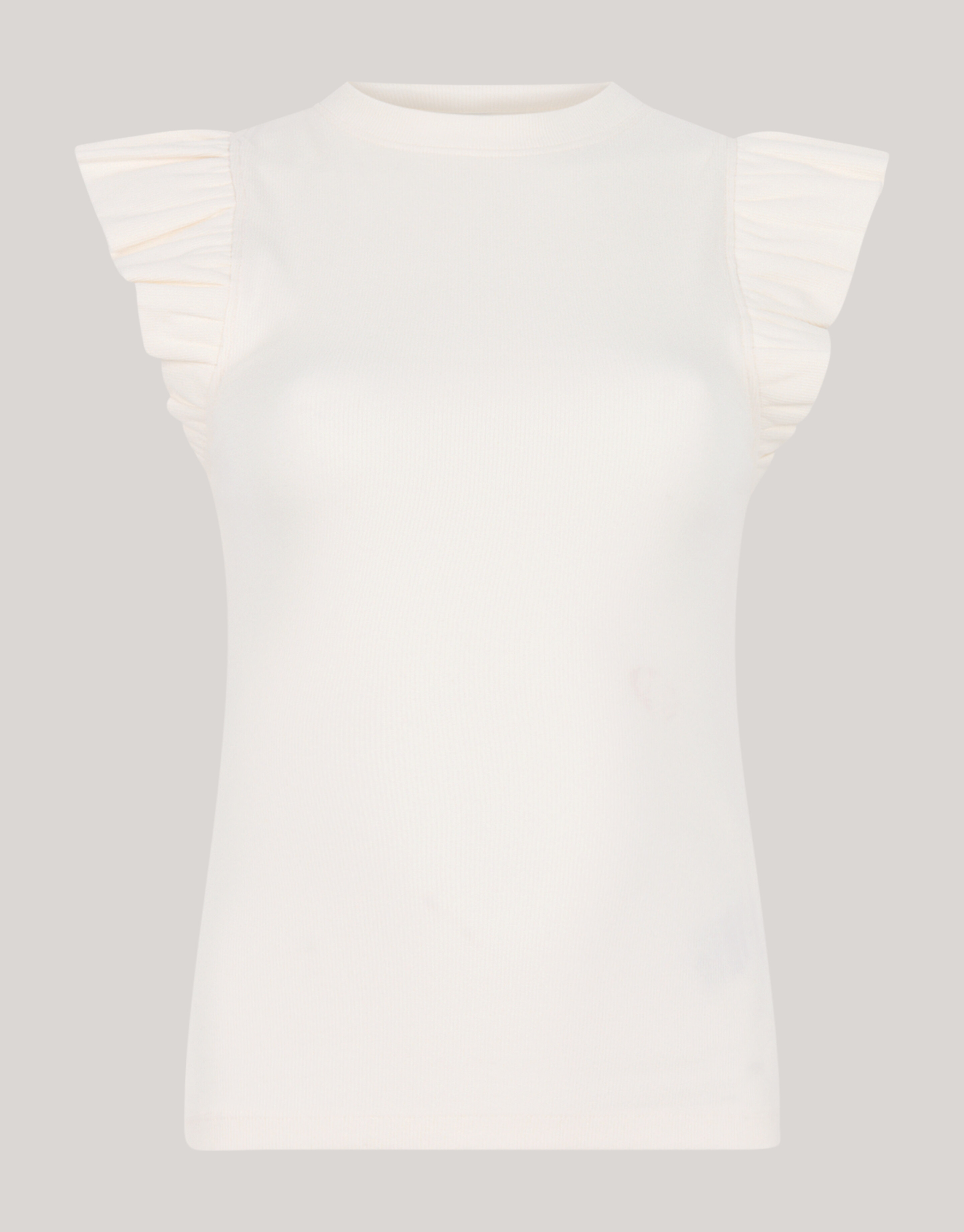 Jersey Ruffle Top Wit SHOEBY WOMEN