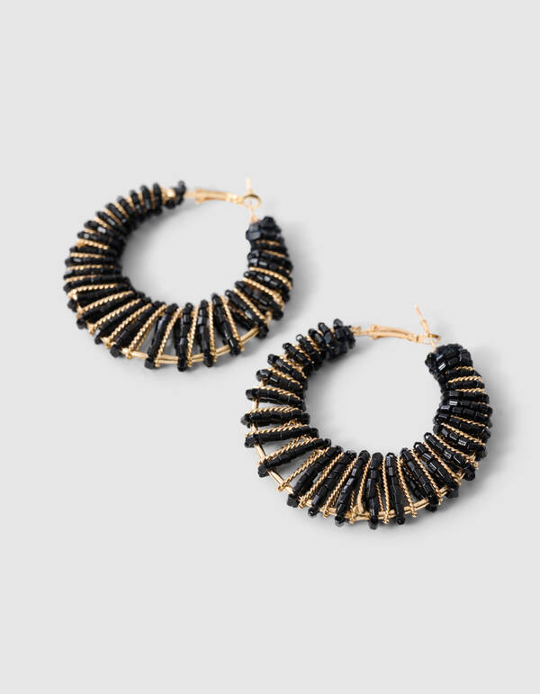 Beads Hoop Oorbellen Zwart SHOEBY ACCESSOIRES