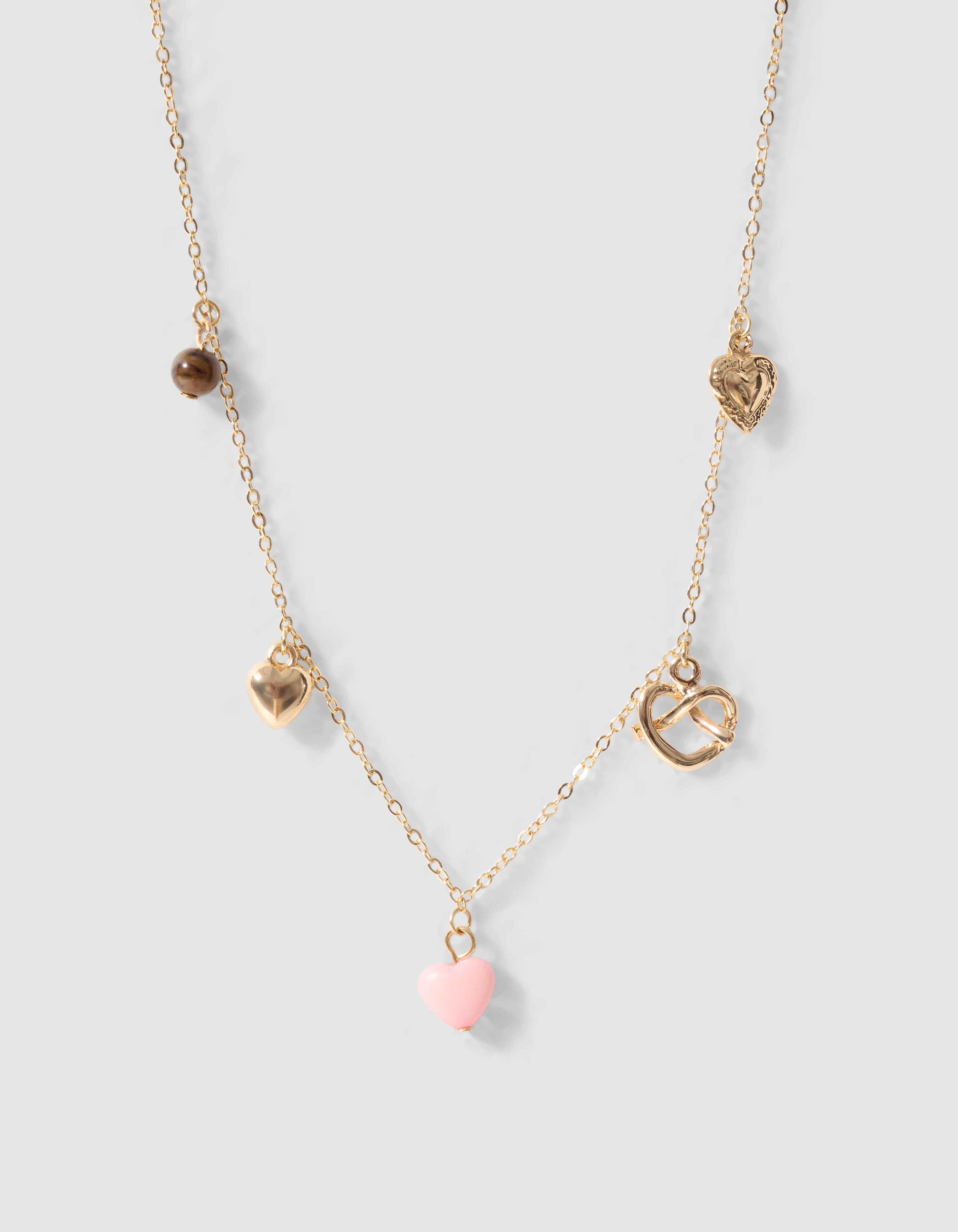 Pretzel Charm Ketting Goud SHOEBY ACCESSOIRES