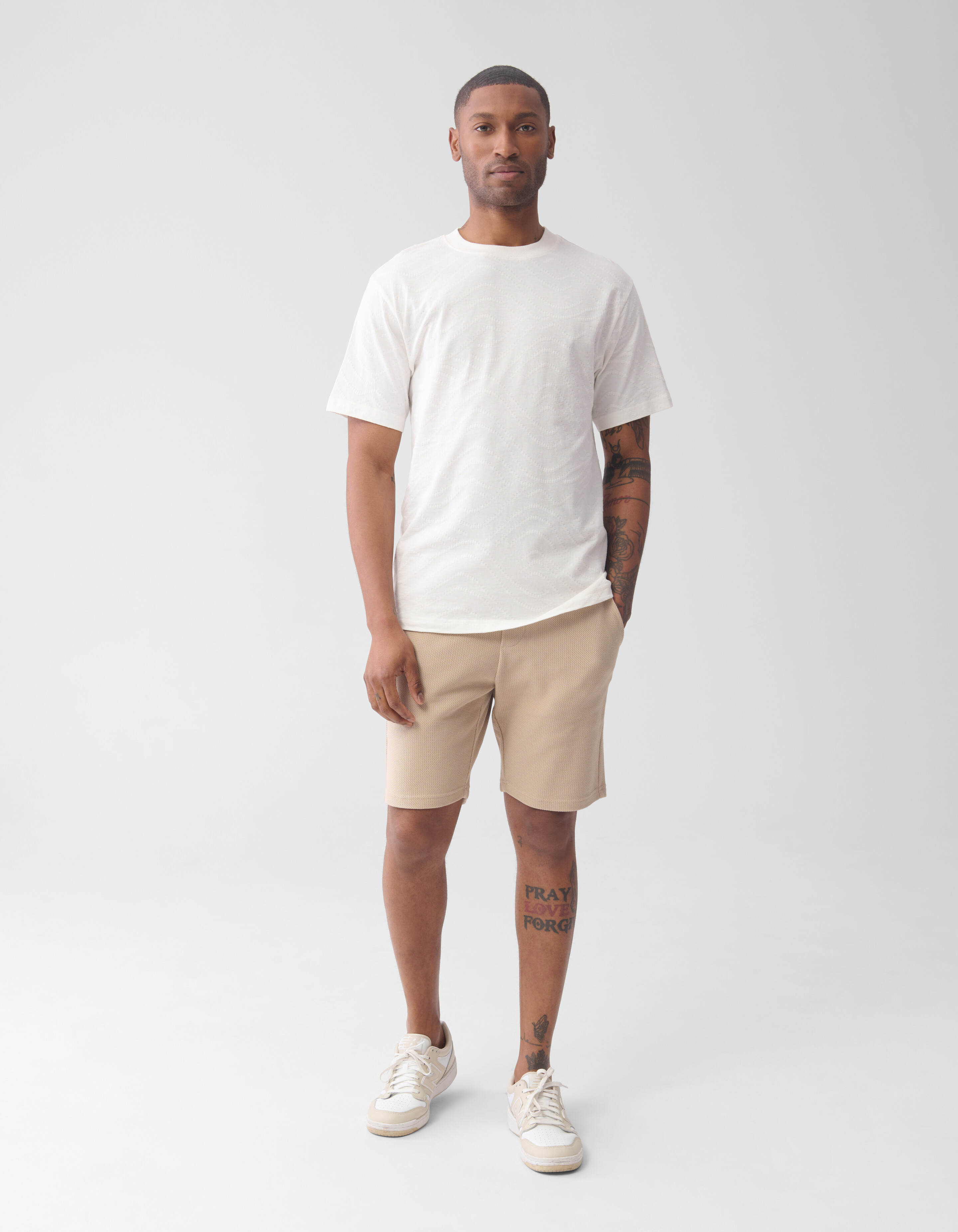 Jacquard T-shirt Gebroken Wit SHOEBY MEN