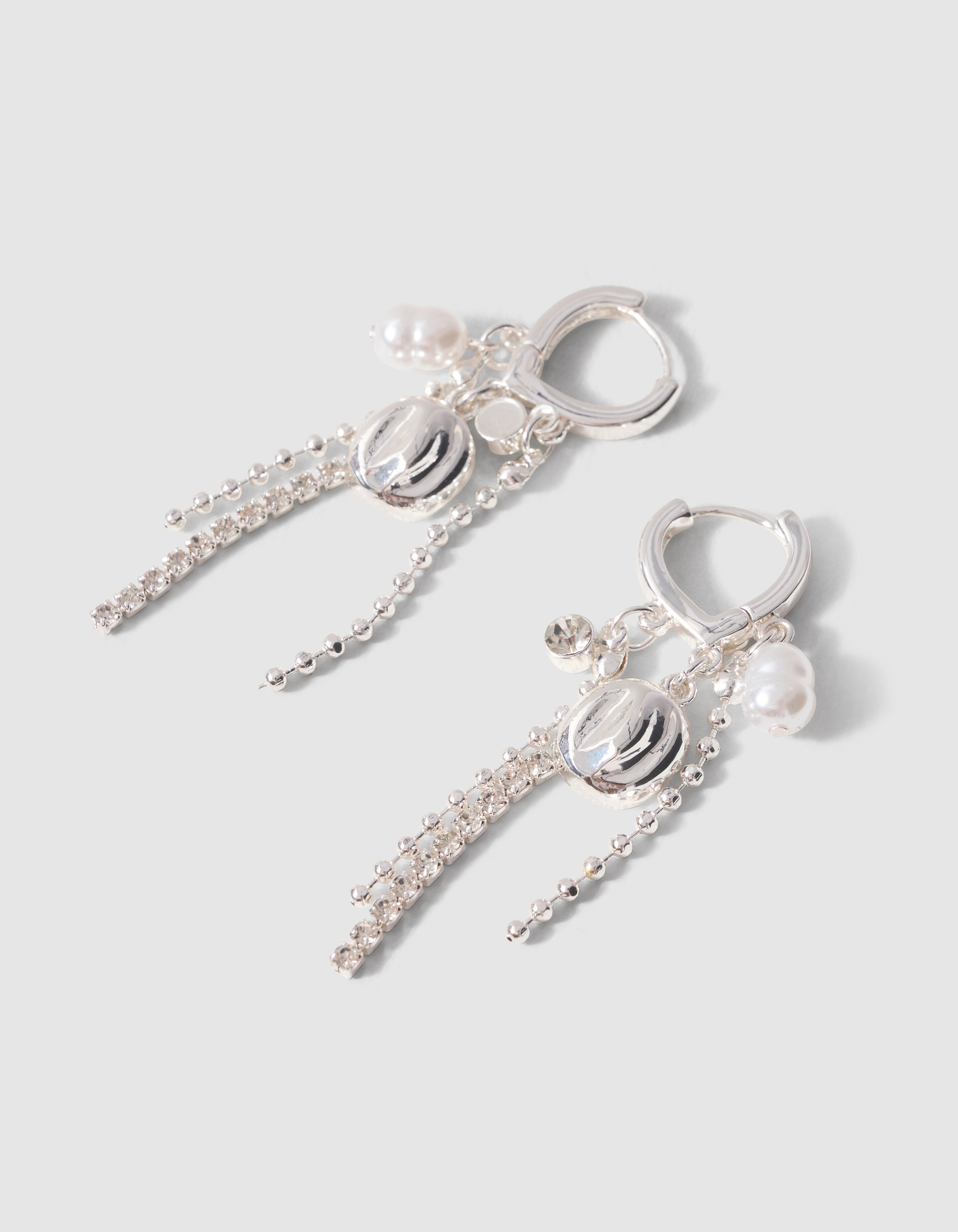 Strass Charm Oorbellen Zilver SHOEBY ACCESSOIRES