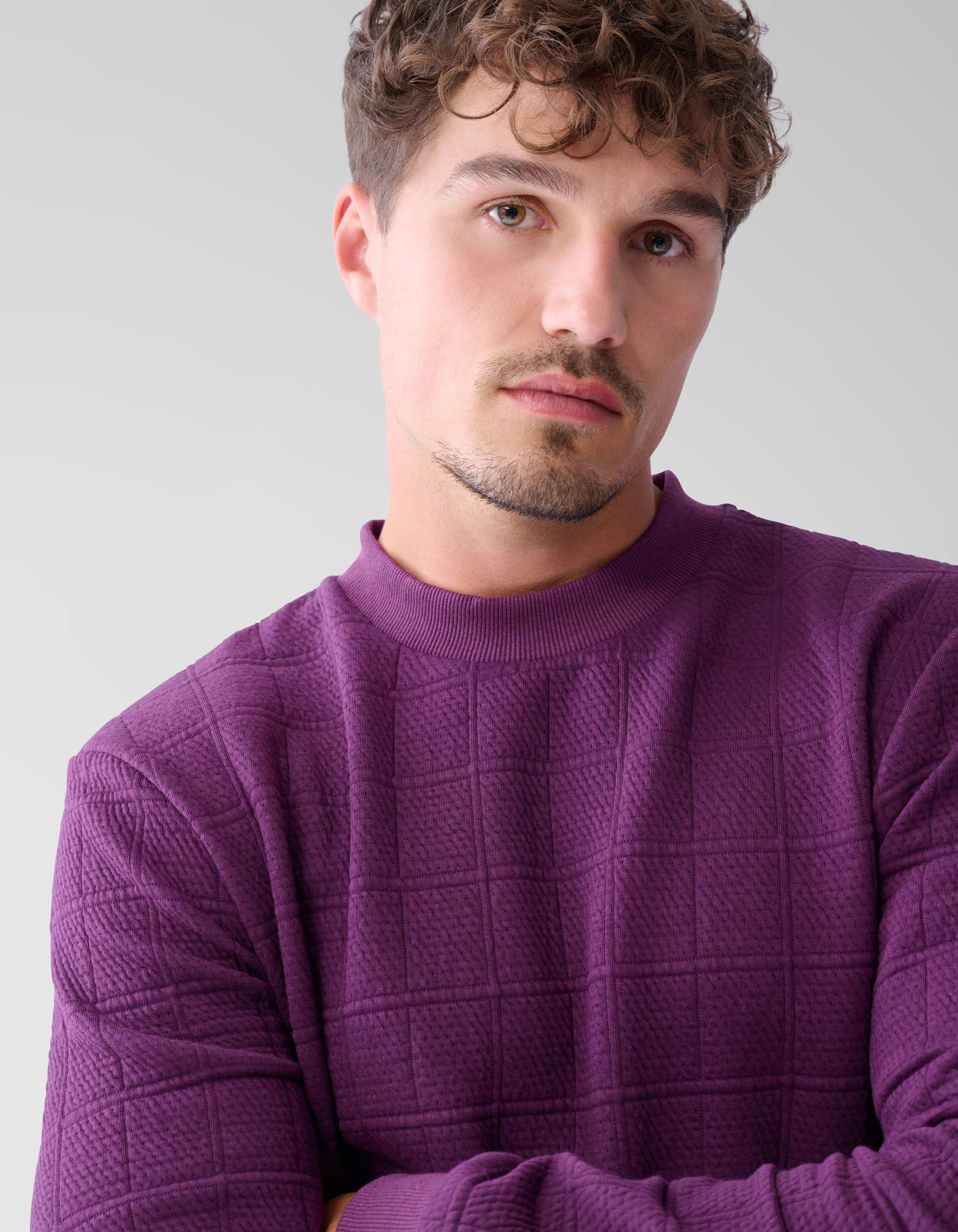 Structuur Sweater Donkerrood SHOEBY MEN