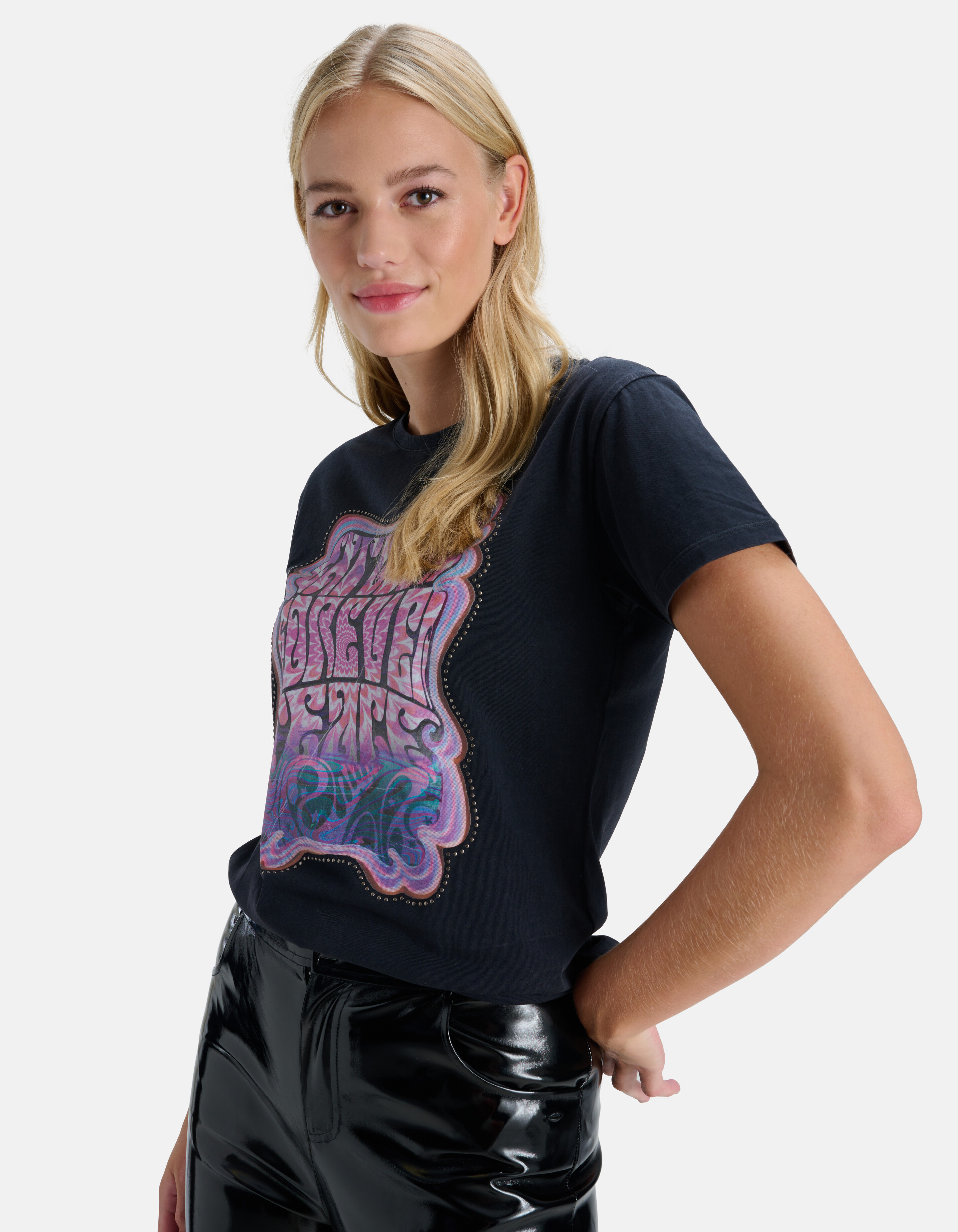 Print T-shirt Donkergrijs SHOEBY WOMEN