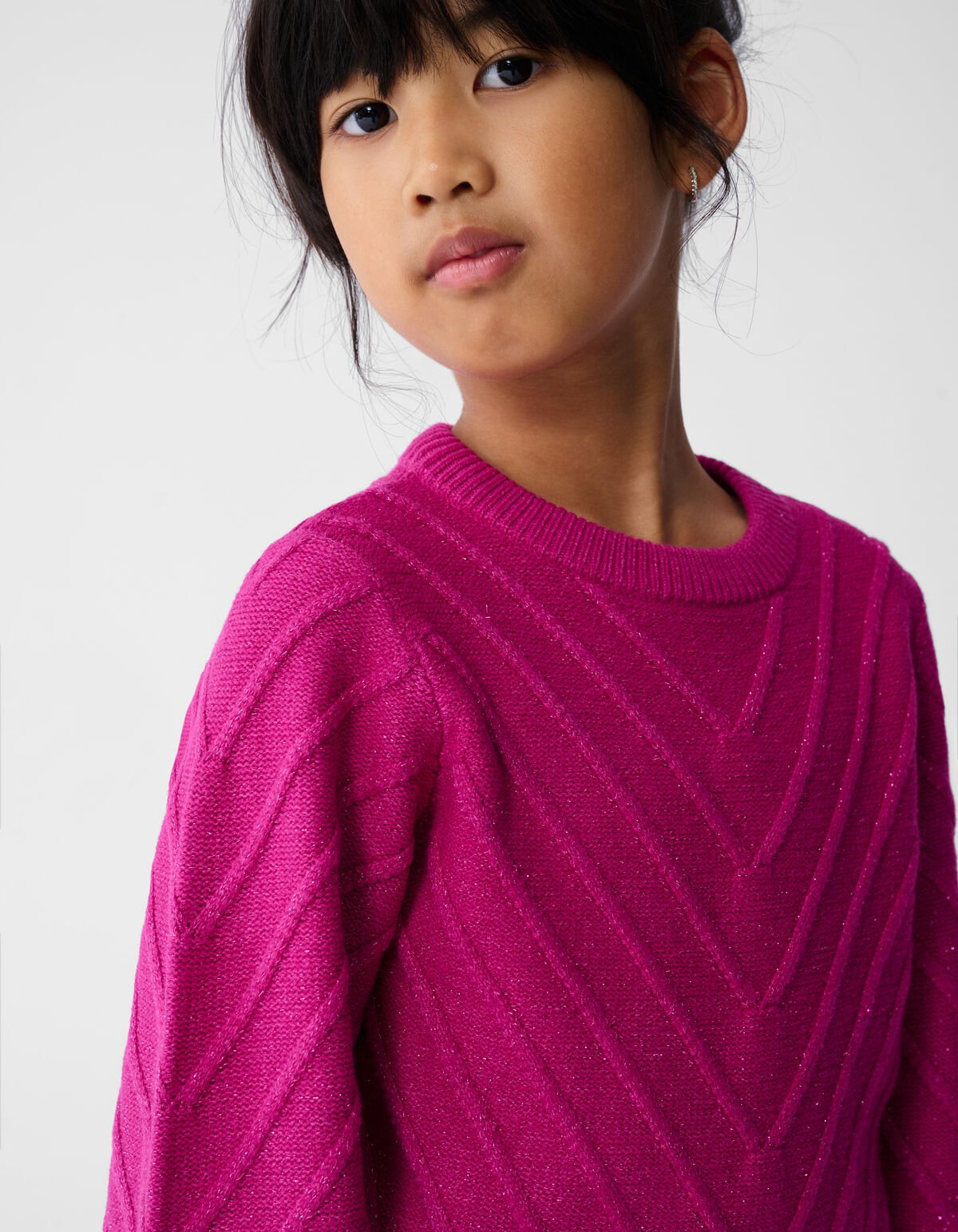 Glitter Gebreide Trui Donkerroze SHOEBY GIRLS