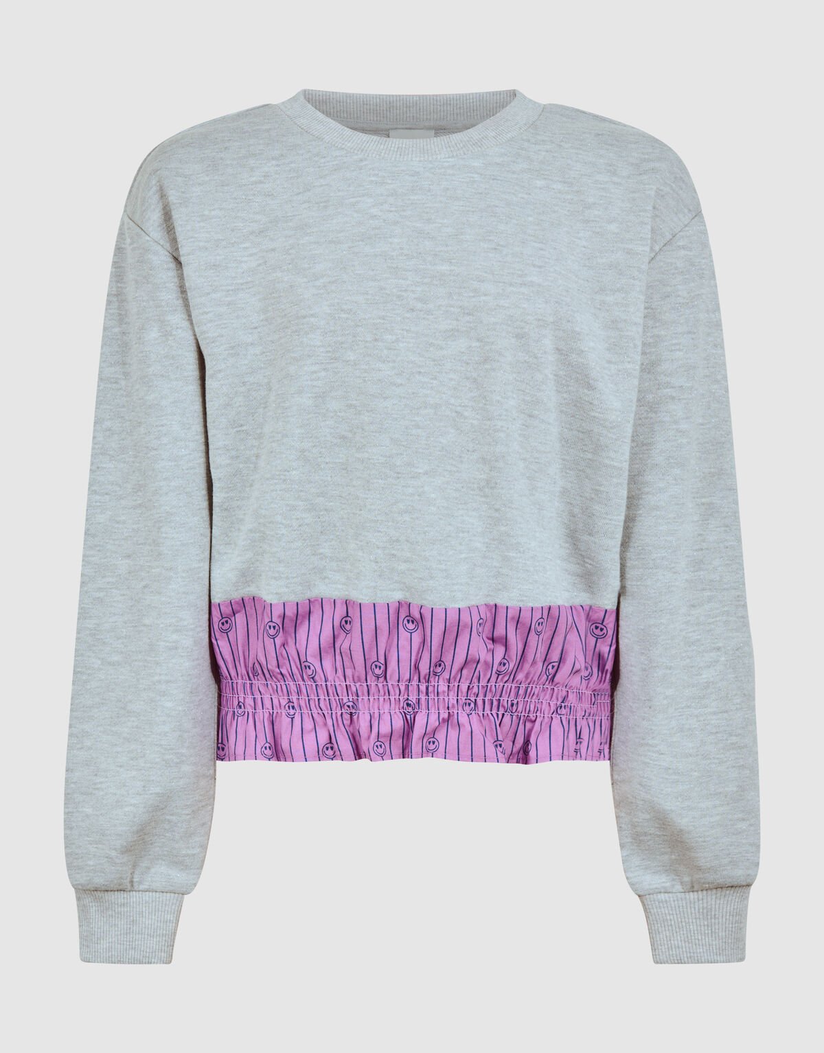 Smiley Pinstripe Sweater Grijs SHOEBY GIRLS