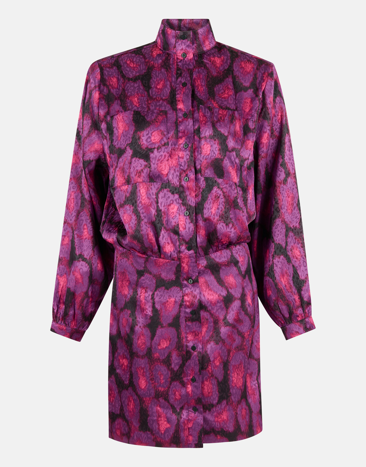 Shoulder Padding Satin Jurk EKSEPT