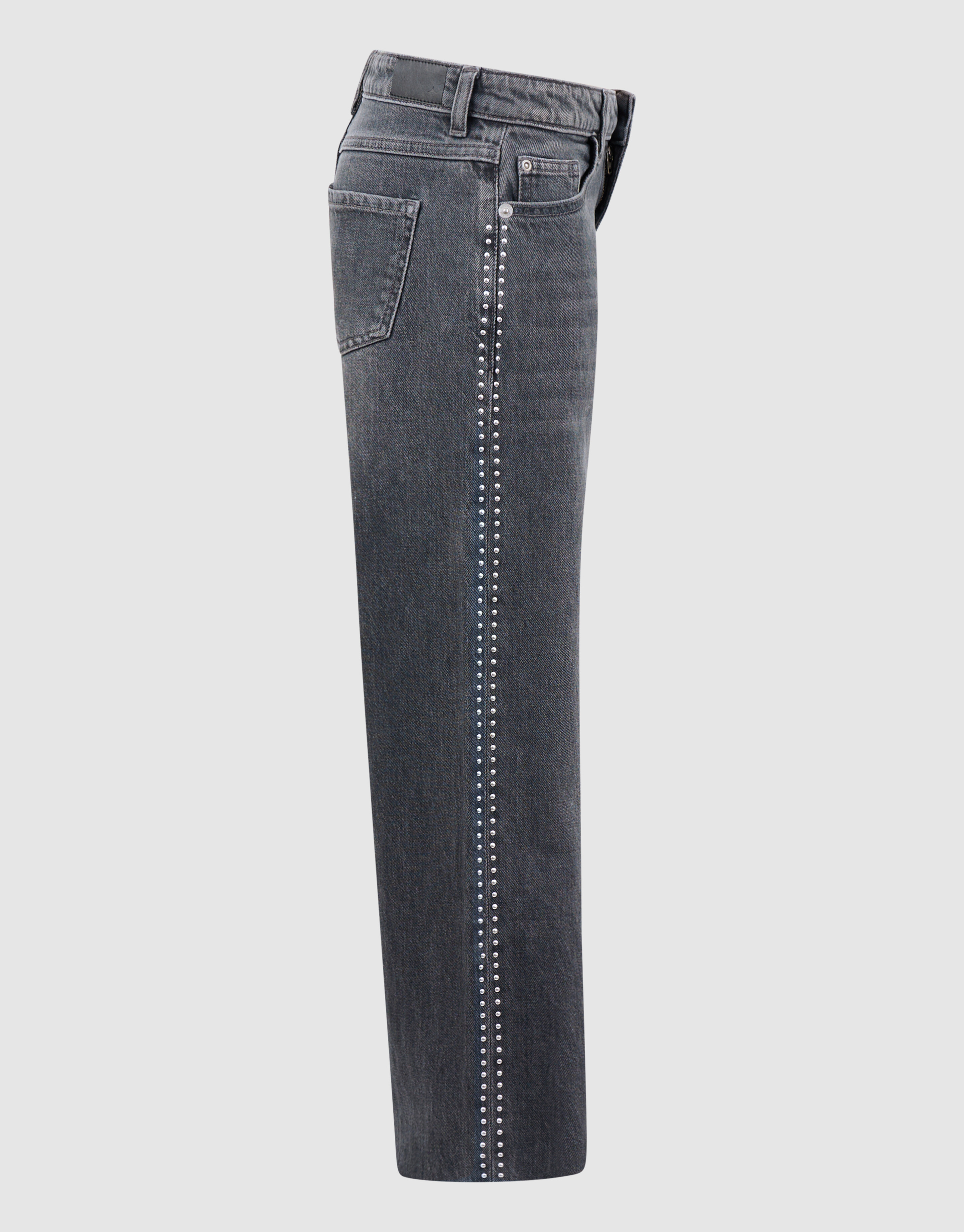 Stud Wide Leg Fit Jeans Donkergrijs SHOEBY GIRLS