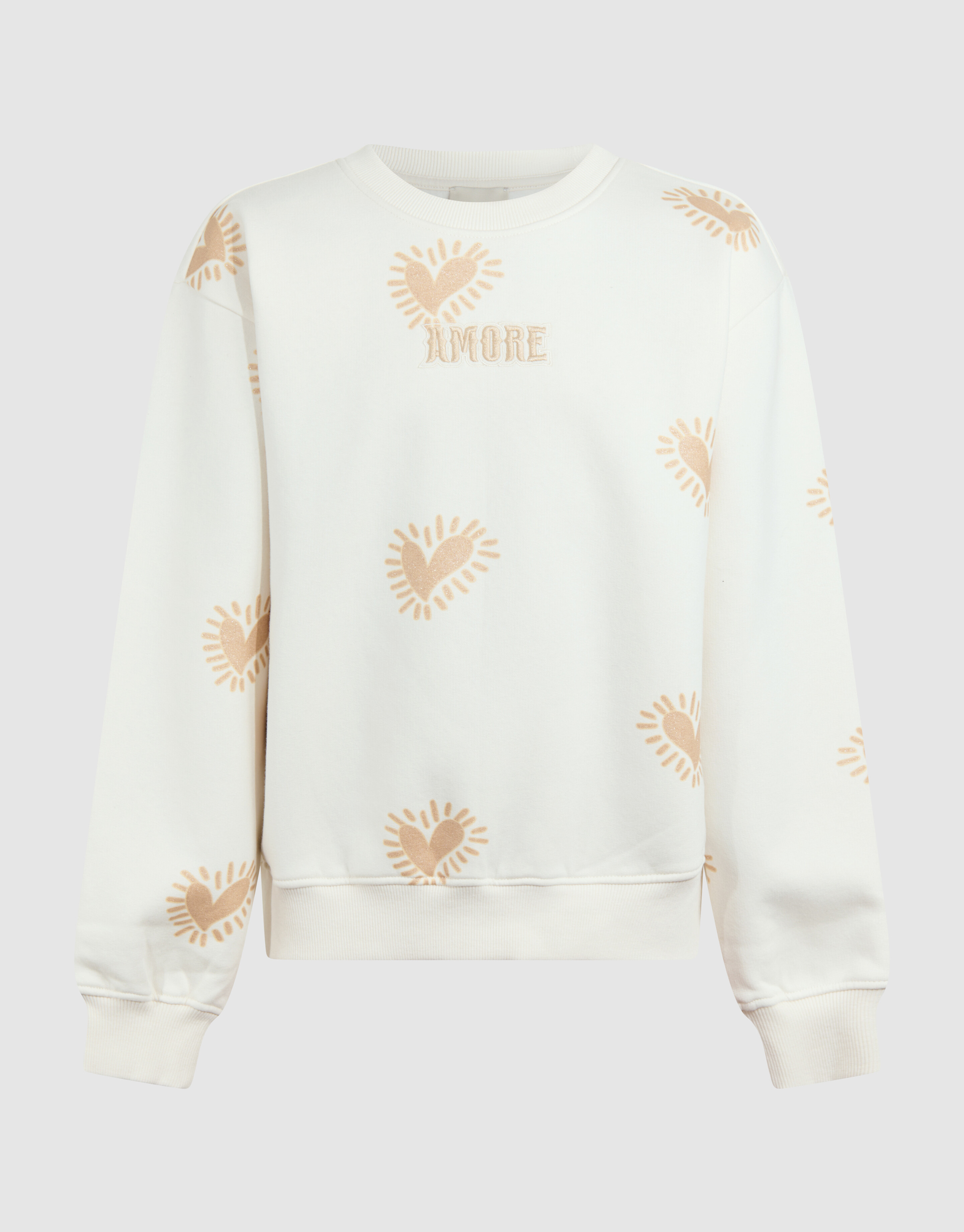 Amore Artwork Sweater Gebroken Wit SHOEBY GIRLS