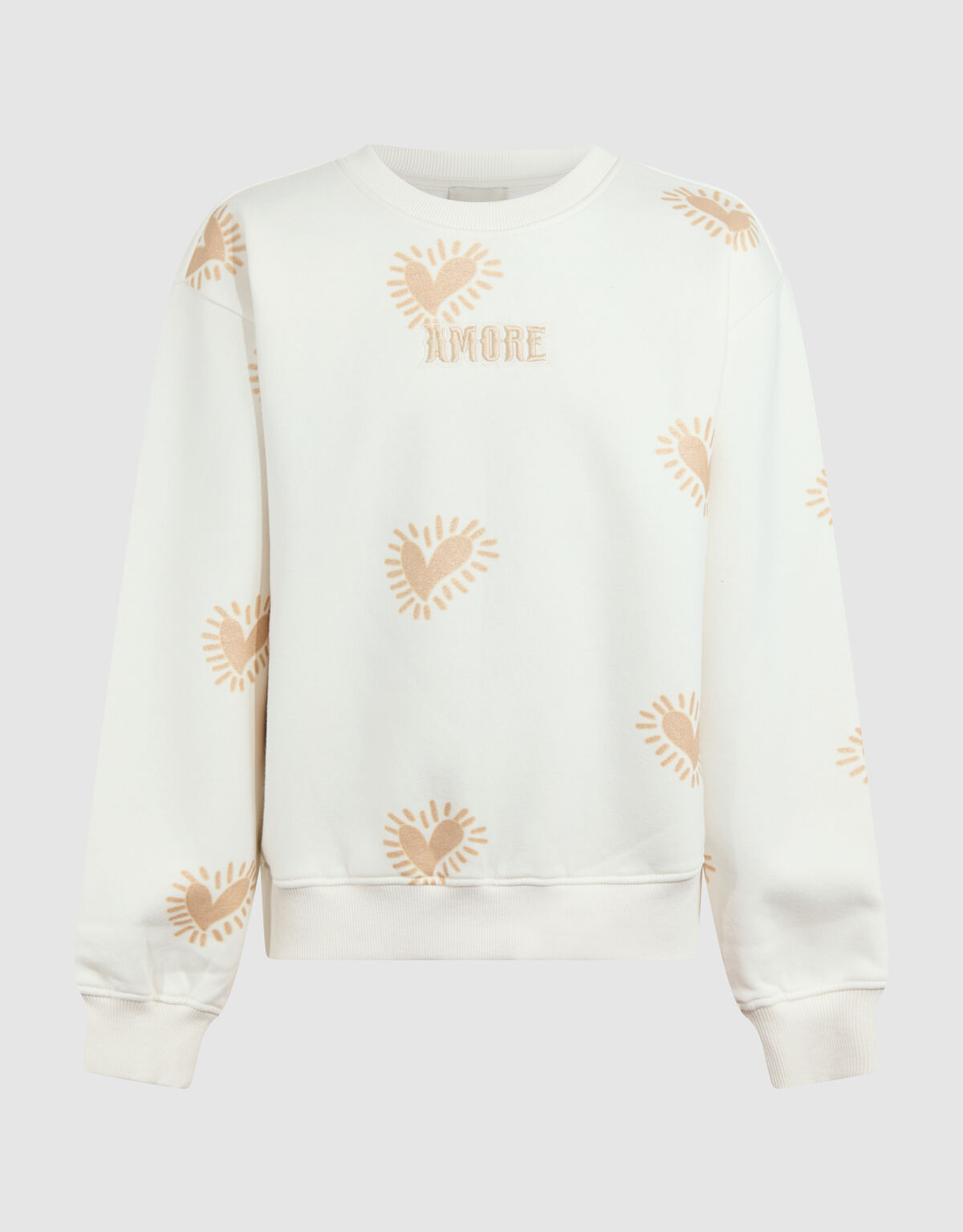 Amore Artwork Sweater Gebroken Wit SHOEBY GIRLS