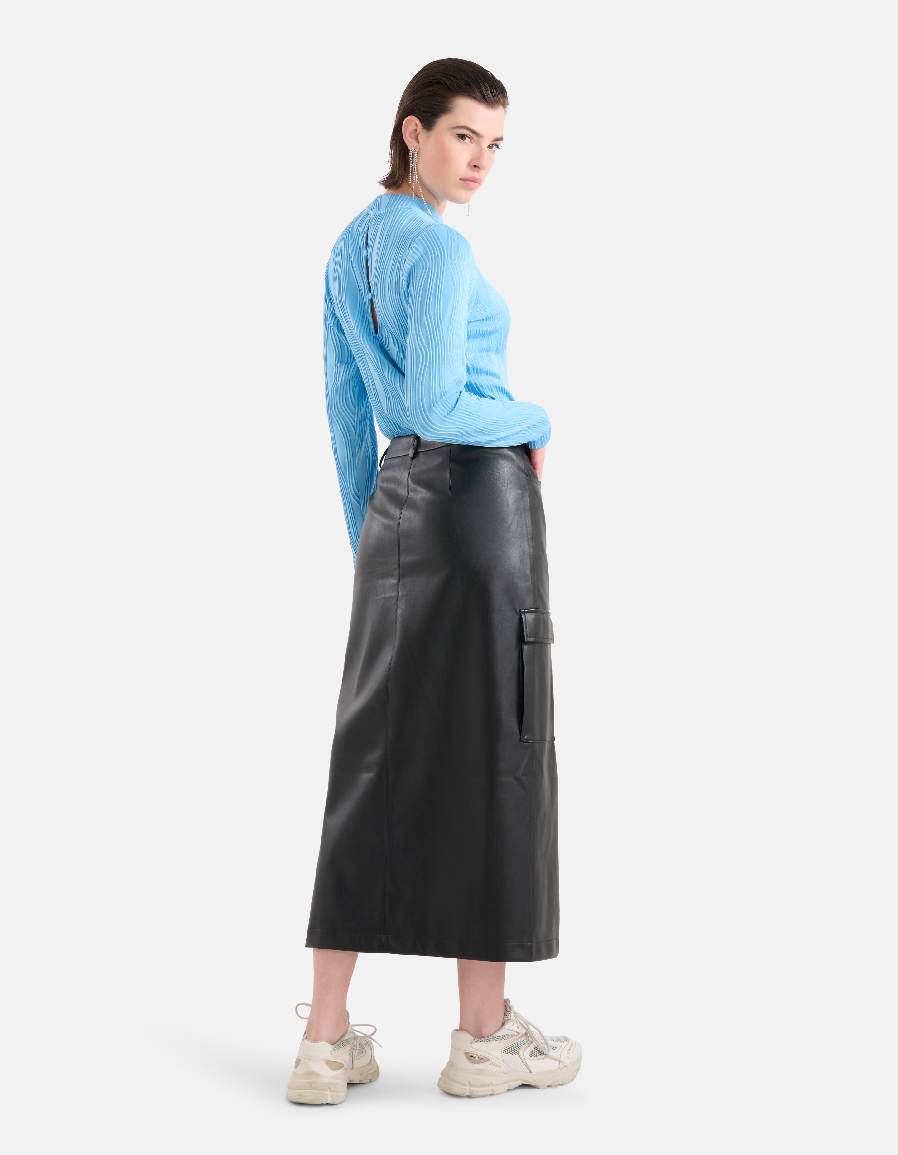 Vegan Leren Cargo Rok Zwart SHOEBY WOMEN