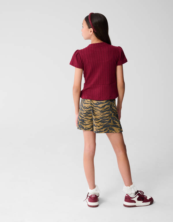 Peplum Top Donkerrood SHOEBY GIRLS