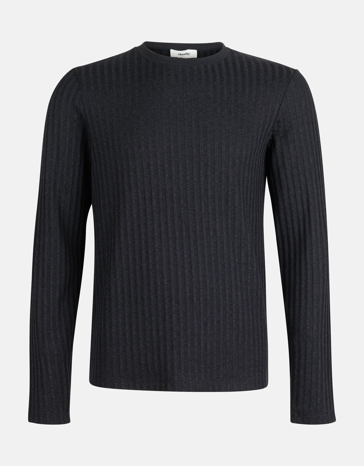 Rib T-shirt Zwart SHOEBY MEN