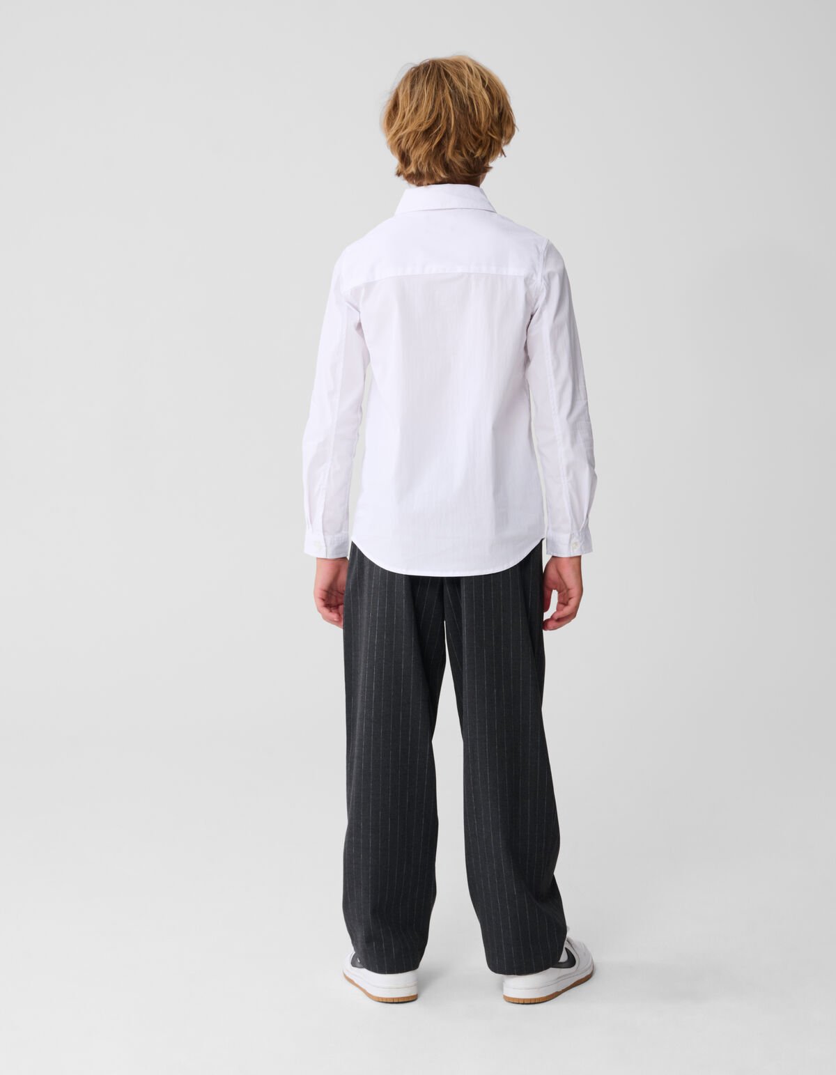 Pinstripe Wide Leg Broek Donkergrijs SHOEBY BOYS