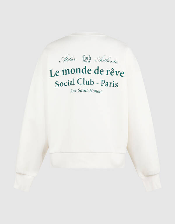 Social Club Artwork Sweater Gebroken Wit SHOEBY WOMEN