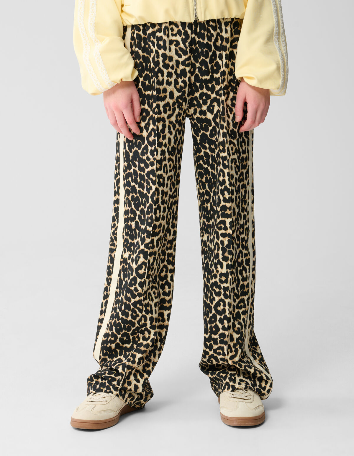 Leopard Wide Leg Fit Broek Bruin SHOEBY GIRLS