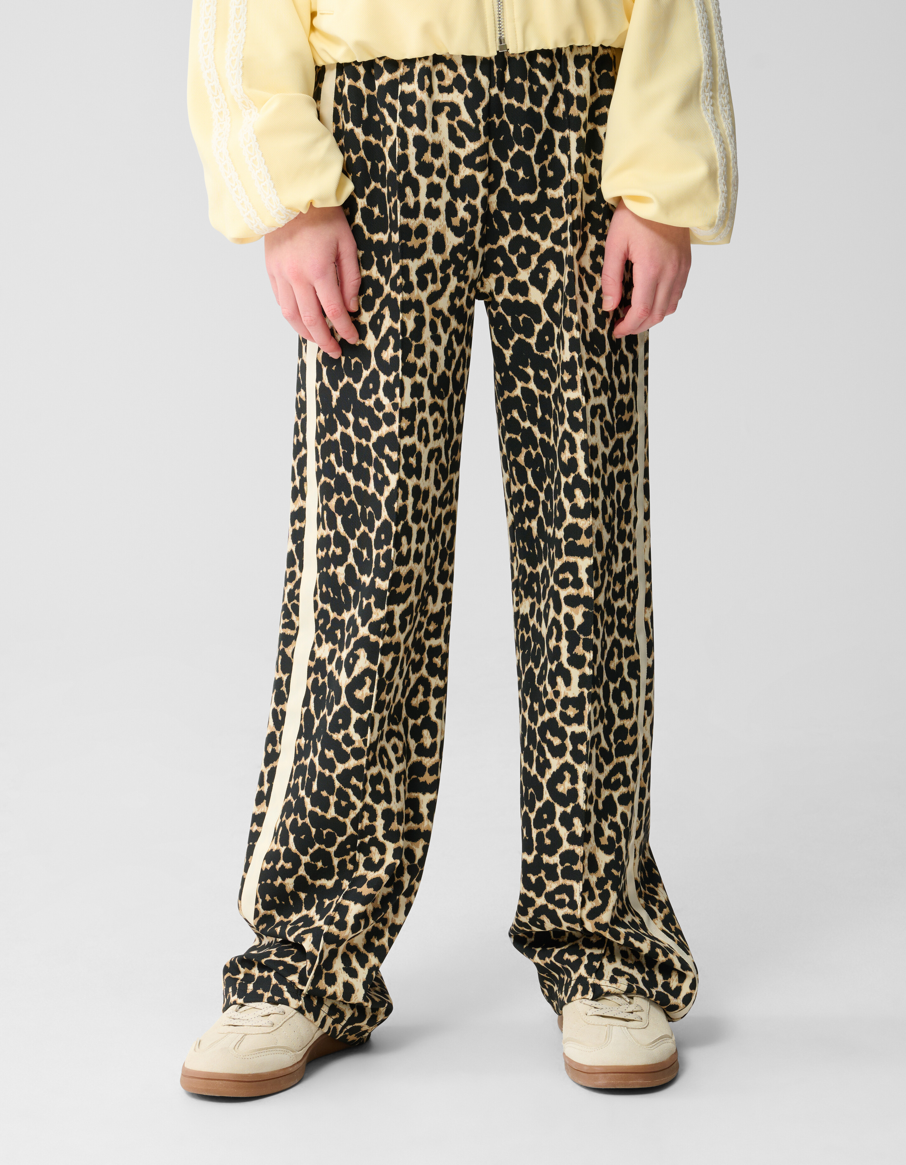 Leopard Wide Leg Fit Broek Bruin SHOEBY GIRLS