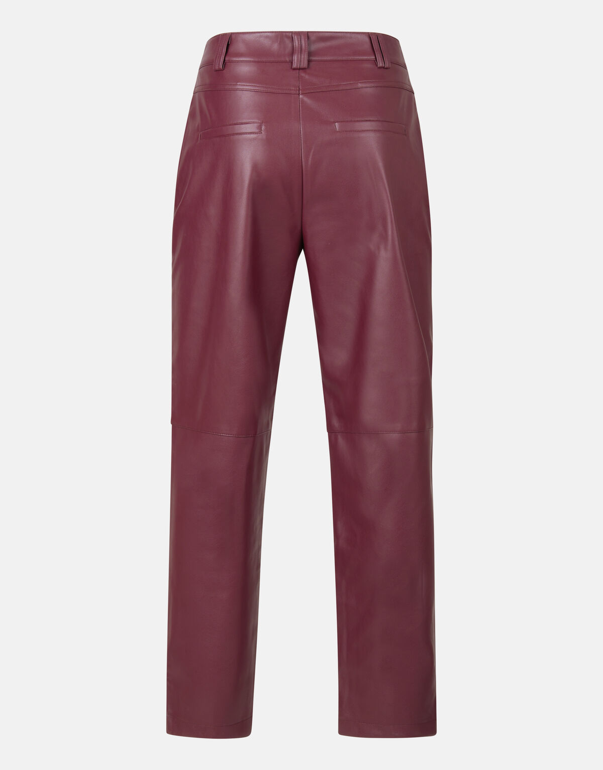 Vegan Leren Straight Broek Donkerrood SHOEBY WOMEN