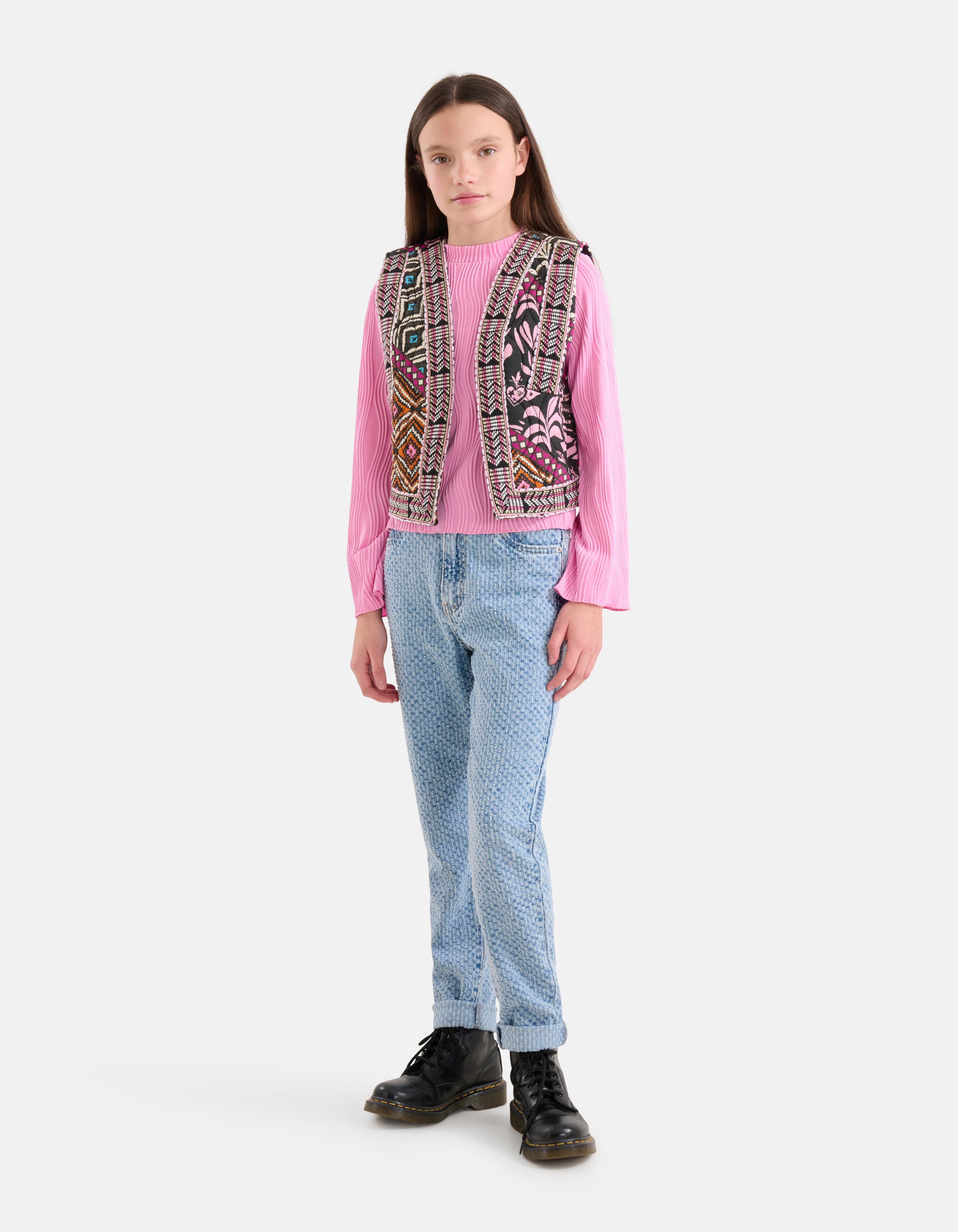 Grafisch Gilet Zwart SHOEBY GIRLS