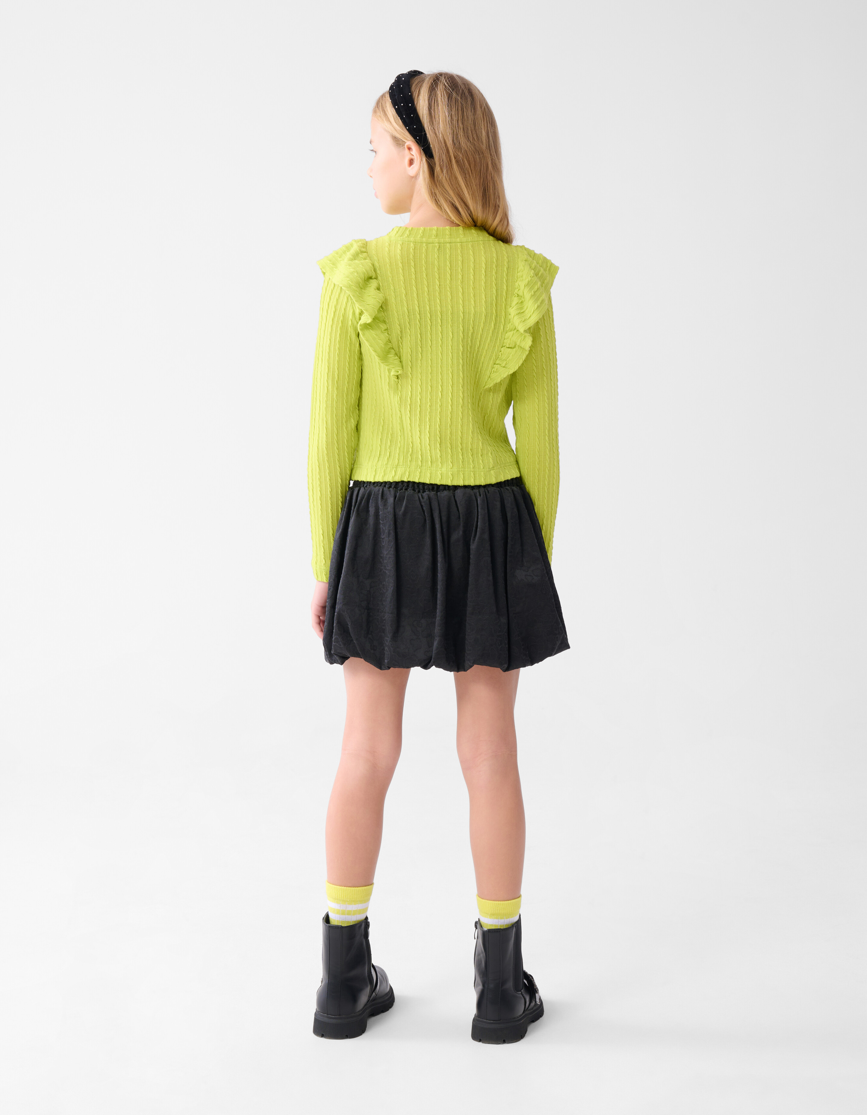 Kabel Ruffle Top Groen SHOEBY GIRLS