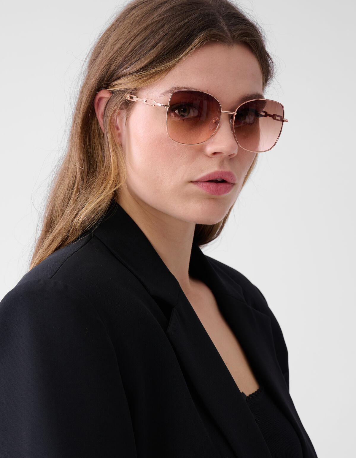 Square Chain Zonnebril Bruin SHOEBY ACCESSOIRES