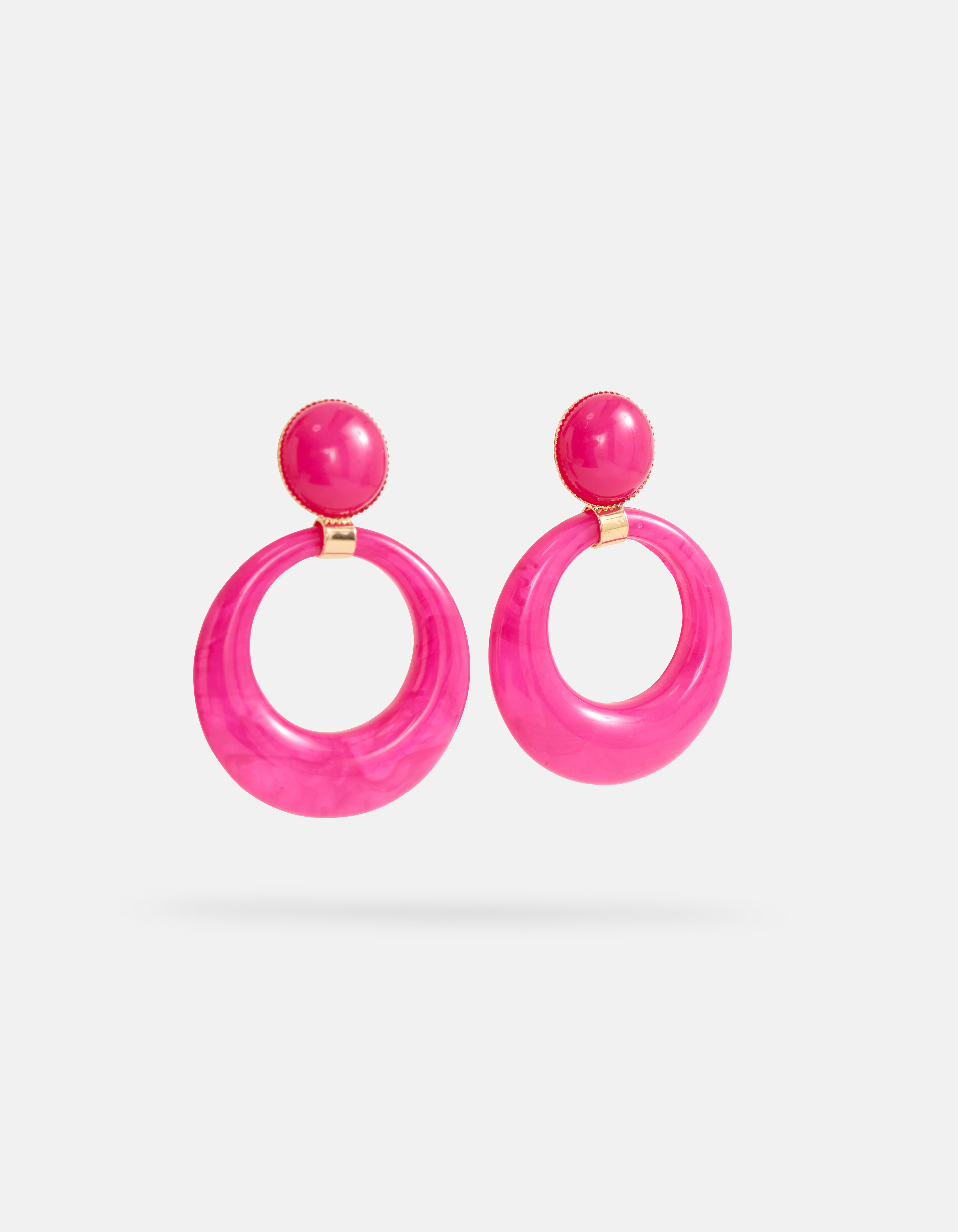 Ronde Oorbellen Roze SHOEBY ACCESSOIRES