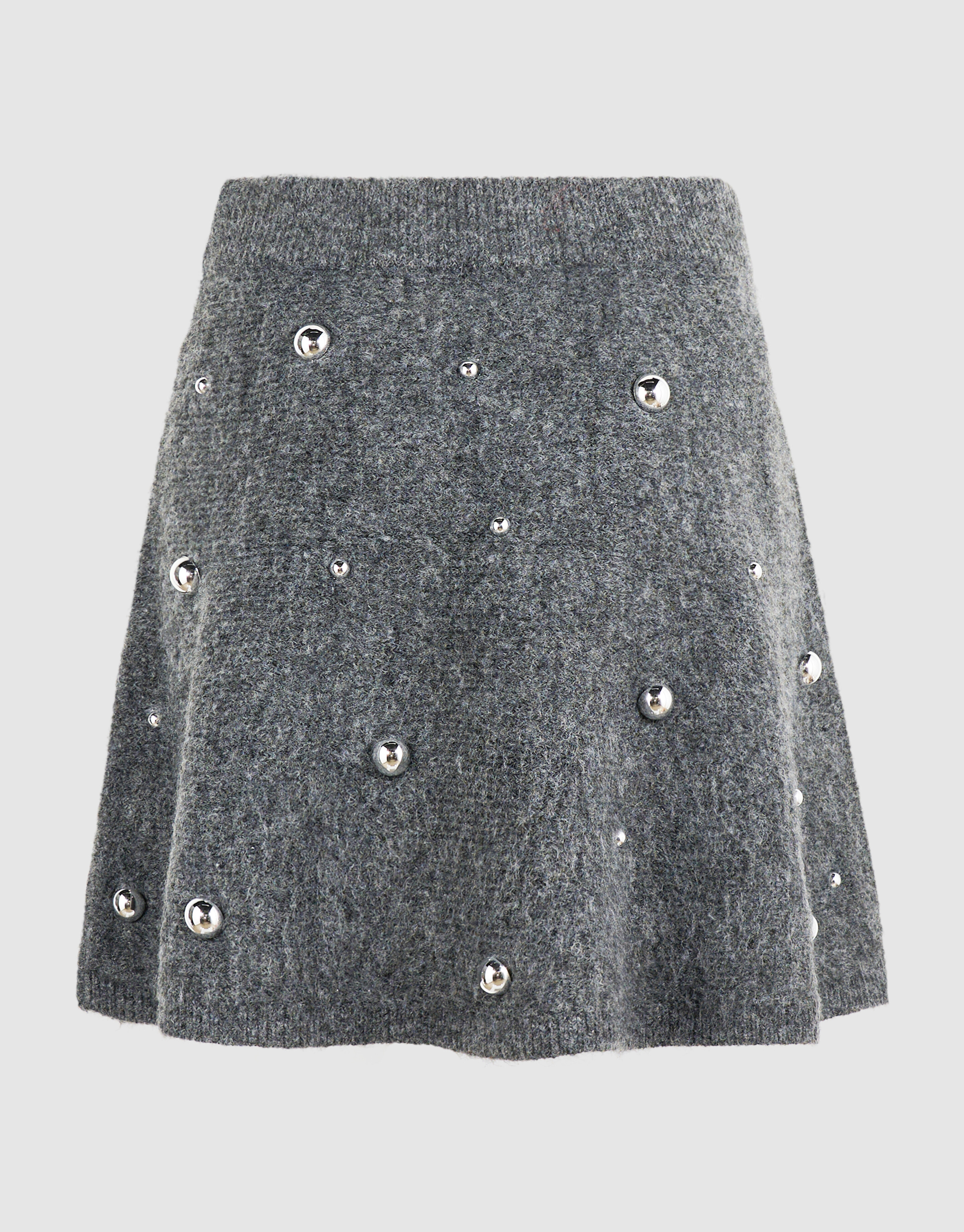 Gebreide Studded Mini Rok Grijs SHOEBY WOMEN