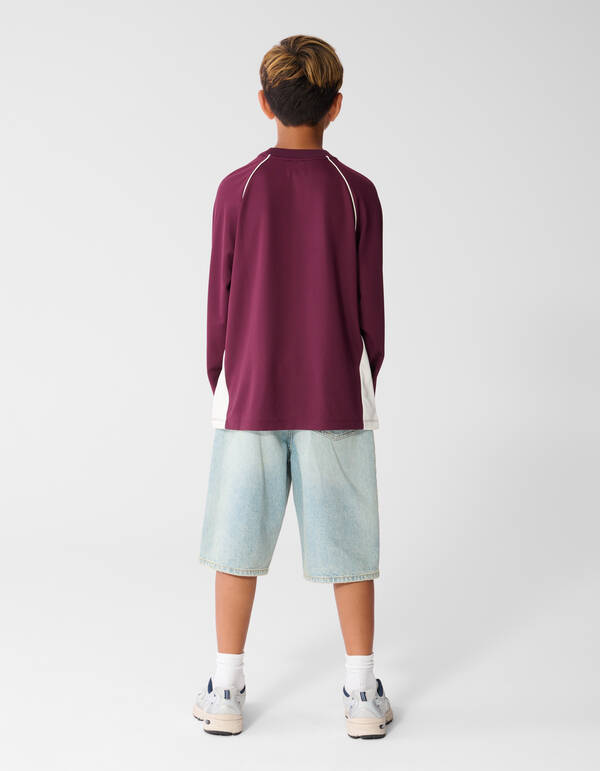 Sporty Longsleeve T-shirt Donkerrood SHOEBY BOYS
