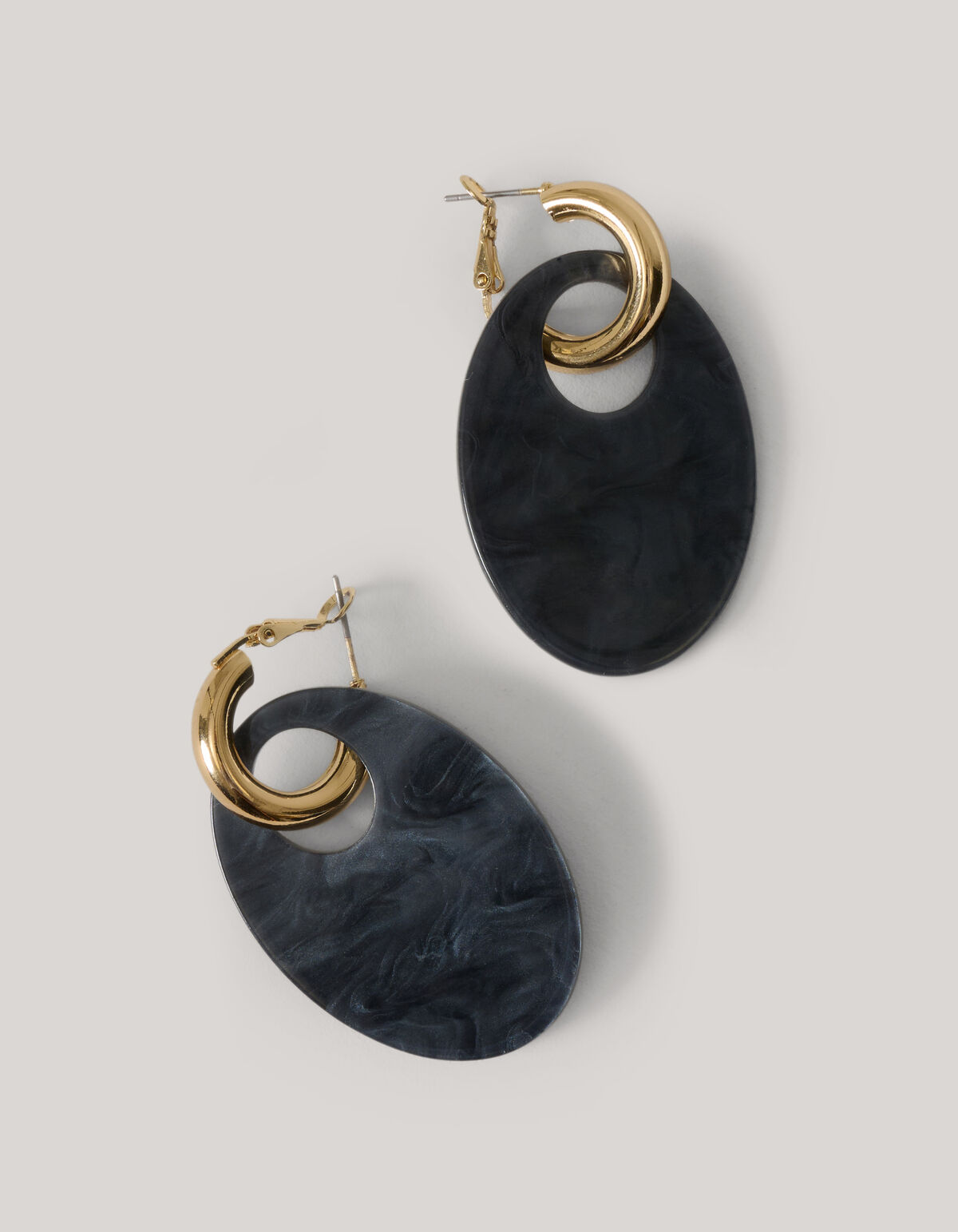 Oval Oorbellen Donkerblauw SHOEBY ACCESSOIRES