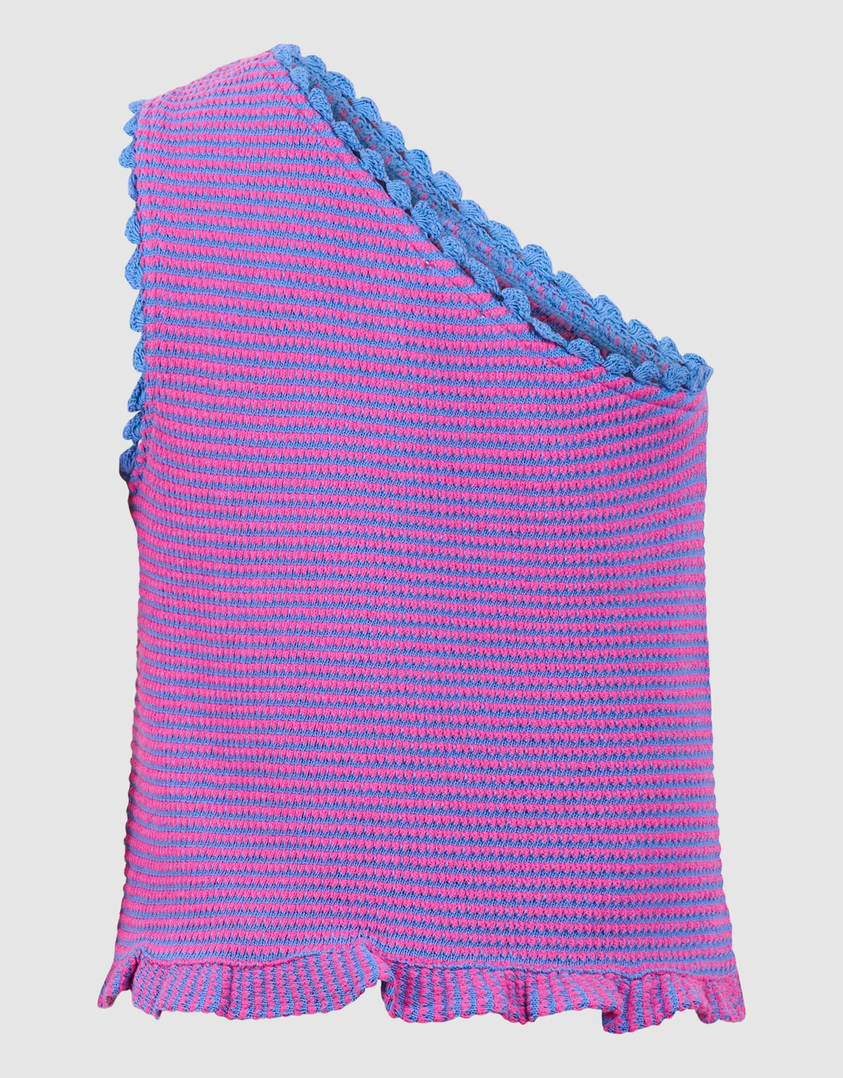 Gebreide One Shoulder Top Roze/Blauw SHOEBY GIRLS