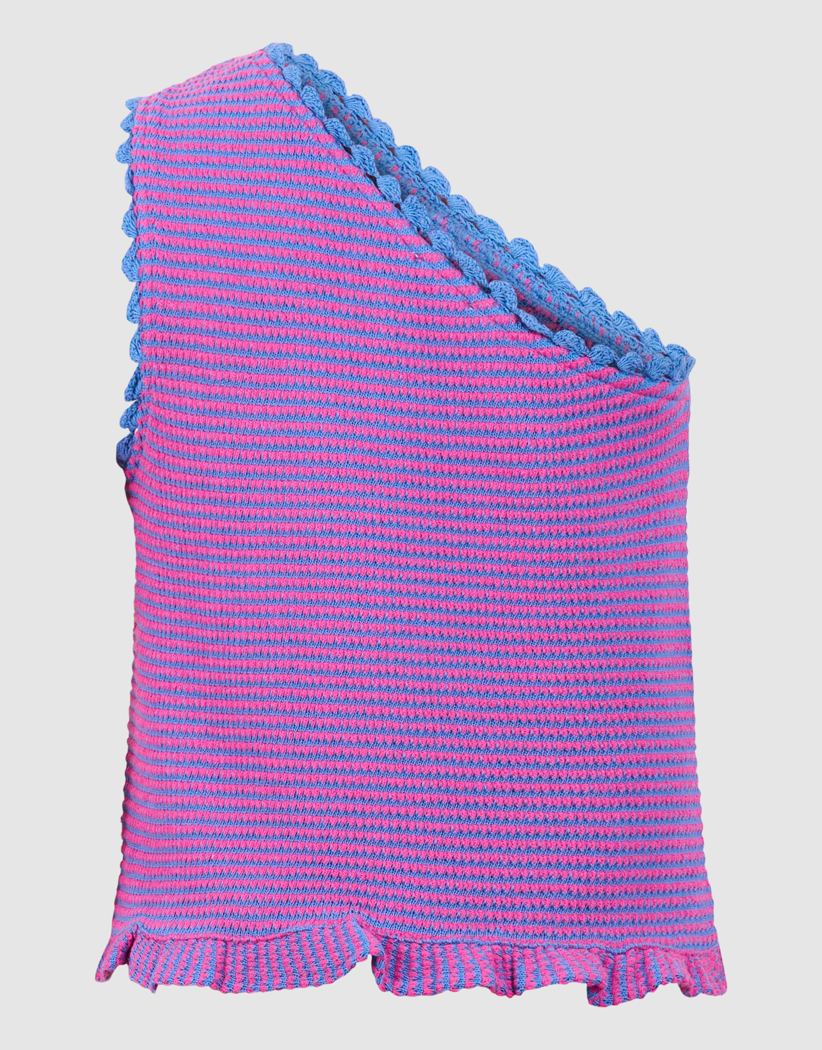 Gebreide One Shoulder Top Roze/Blauw SHOEBY GIRLS