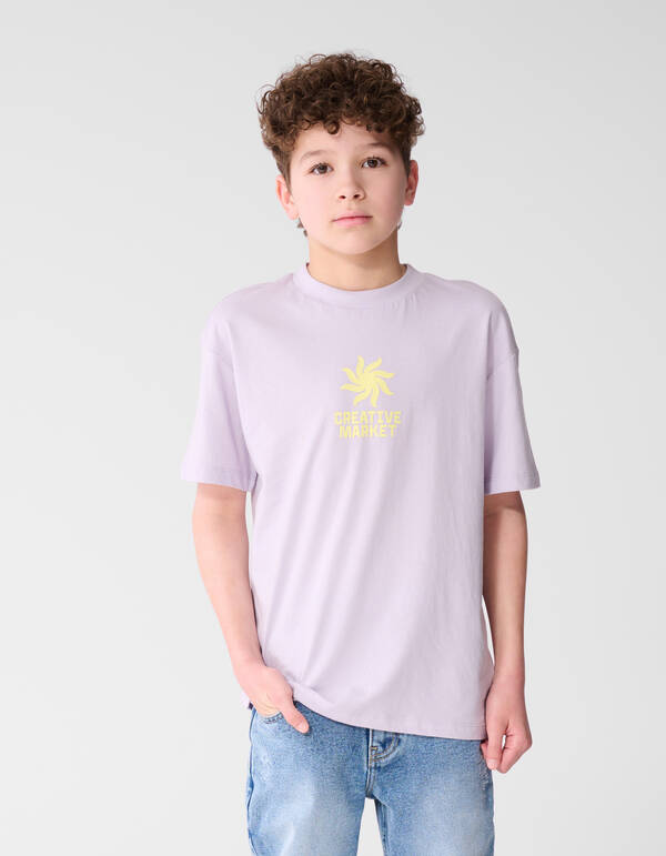 Market Artwork T-shirt Lichtpaars SHOEBY BOYS