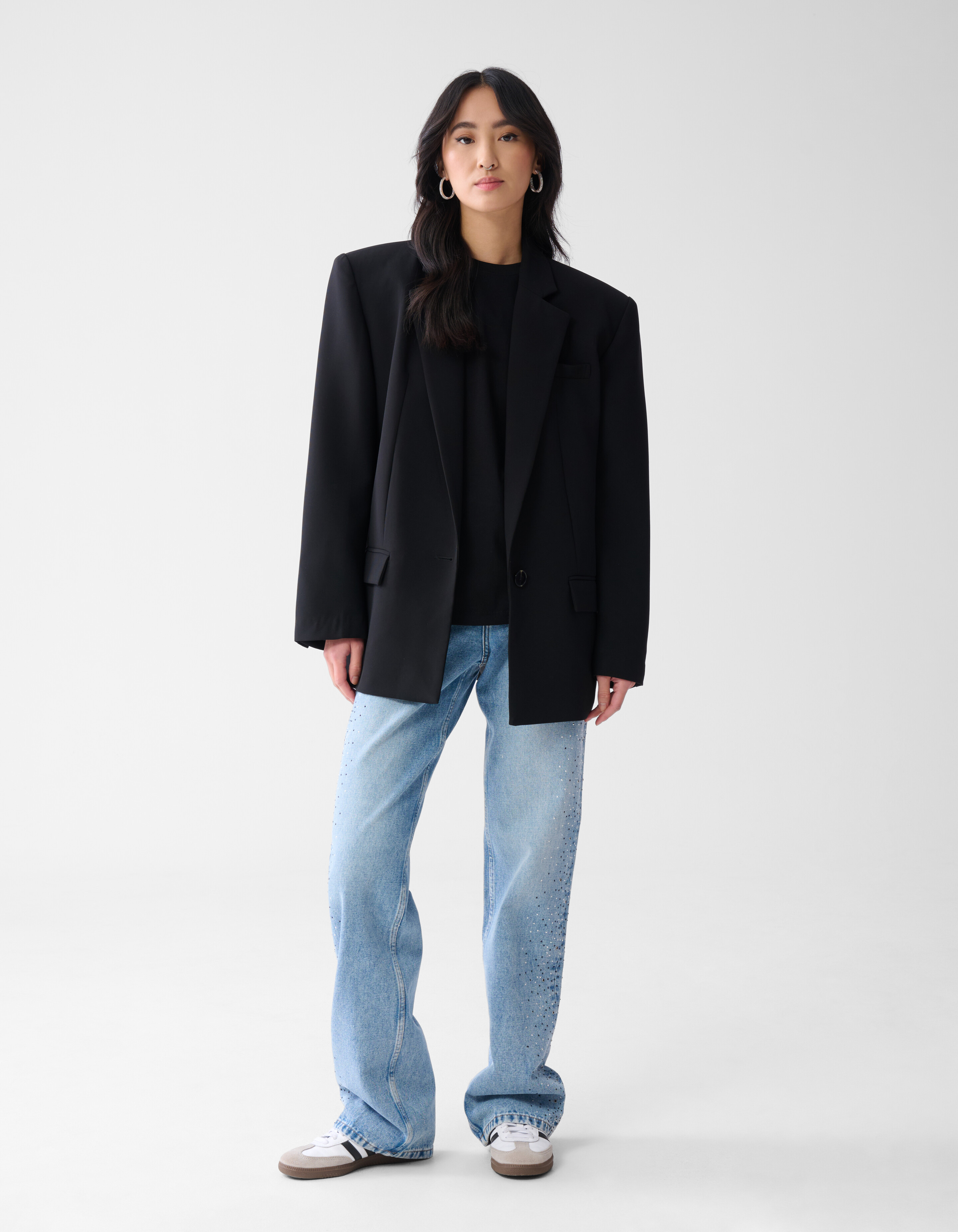 Tapered Fit Blazer Zwart SHOEBY WOMEN