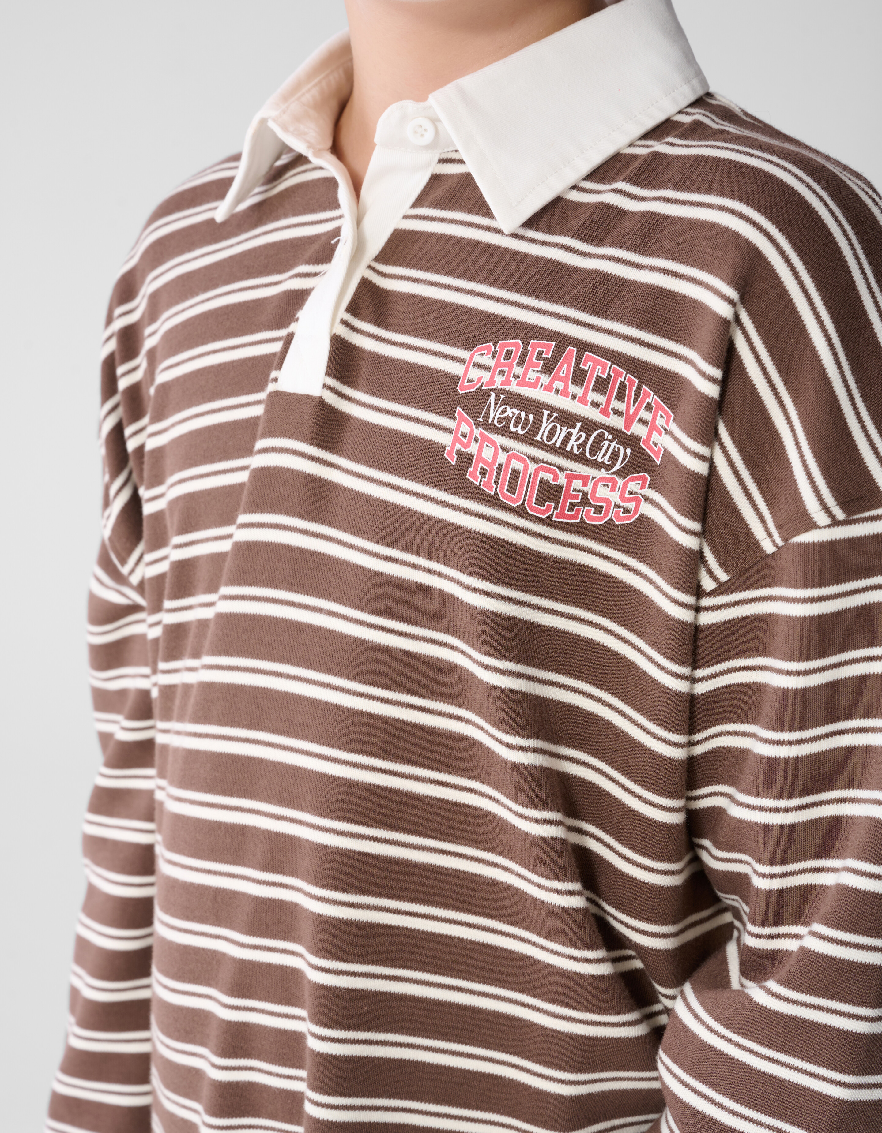 Gestreepte Polo Sweater Bruin SHOEBY BOYS