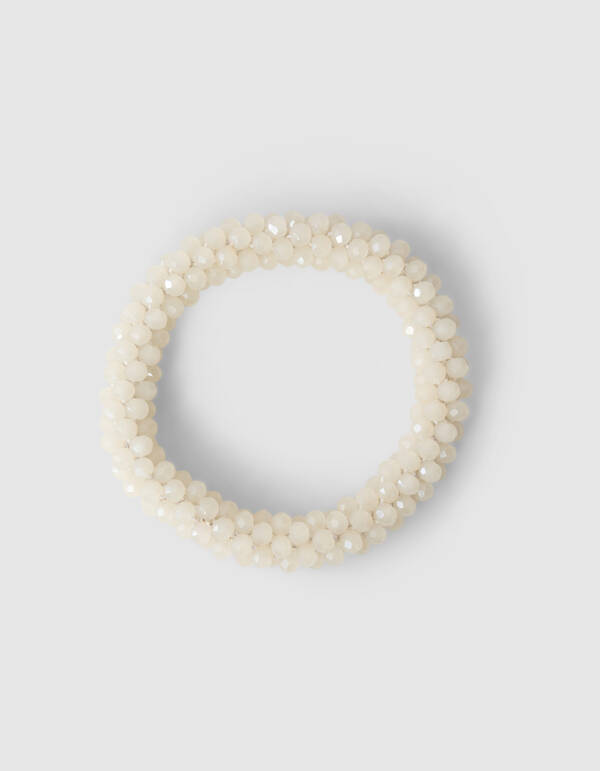 Beaded Haarelastiek Gebroken Wit SHOEBY ACCESSOIRES