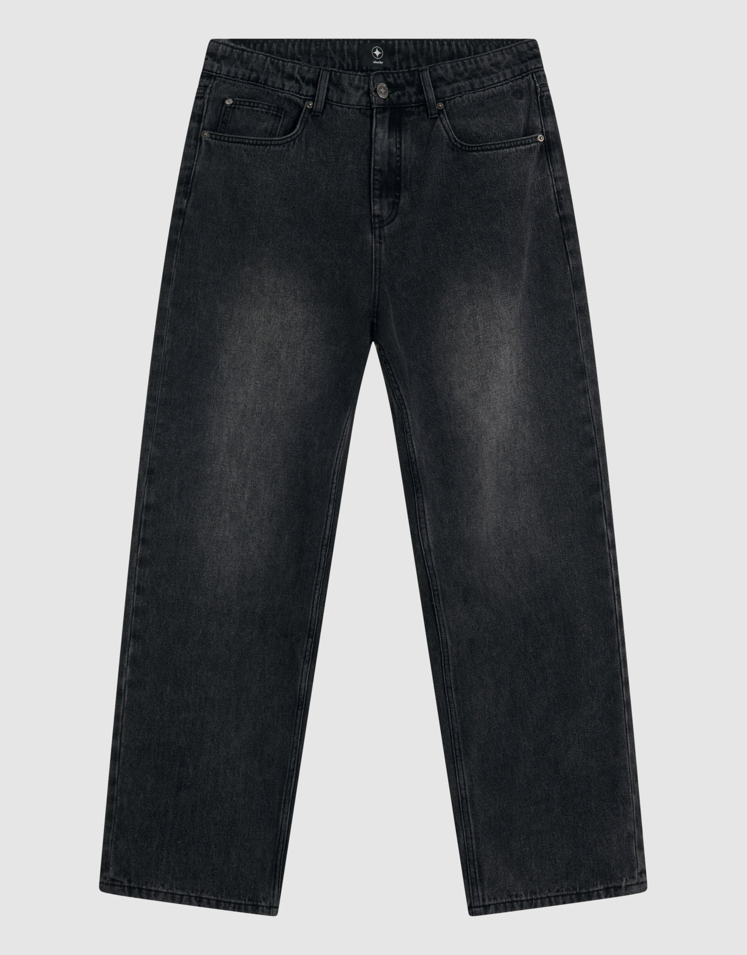Baggy Fit Jeans Donkergrijs SHOEBY MEN