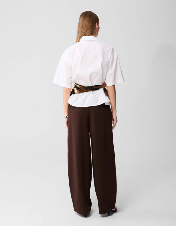 Waistband Jogger Broek Donkerbruin SHOEBY WOMEN