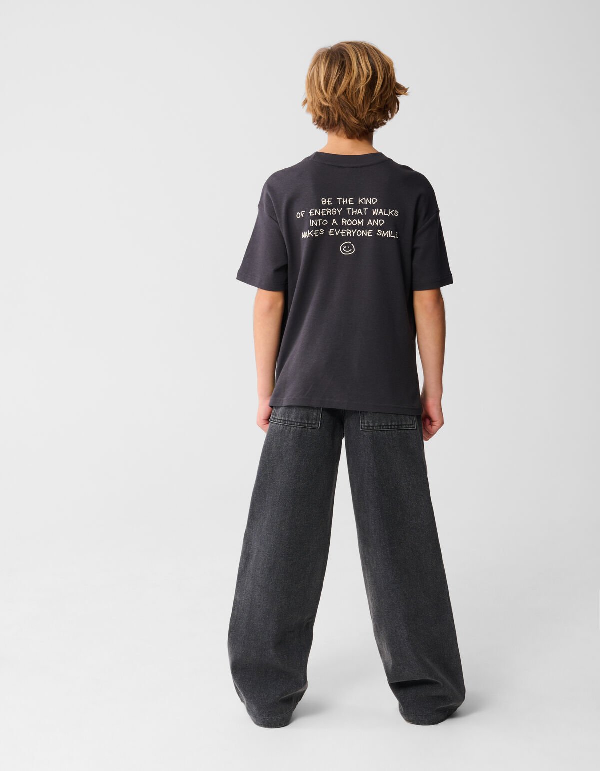 Sporty Baggy Fit Jeans Donkergrijs SHOEBY BOYS